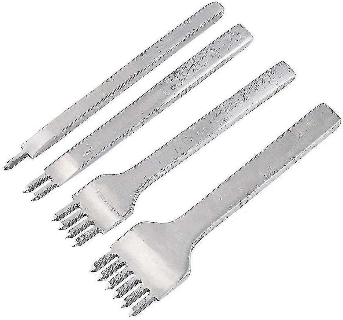 3mm Leather Craft Punch Tool - 1/2/4/6 Prong Hole Maker for Lacing & Stitching