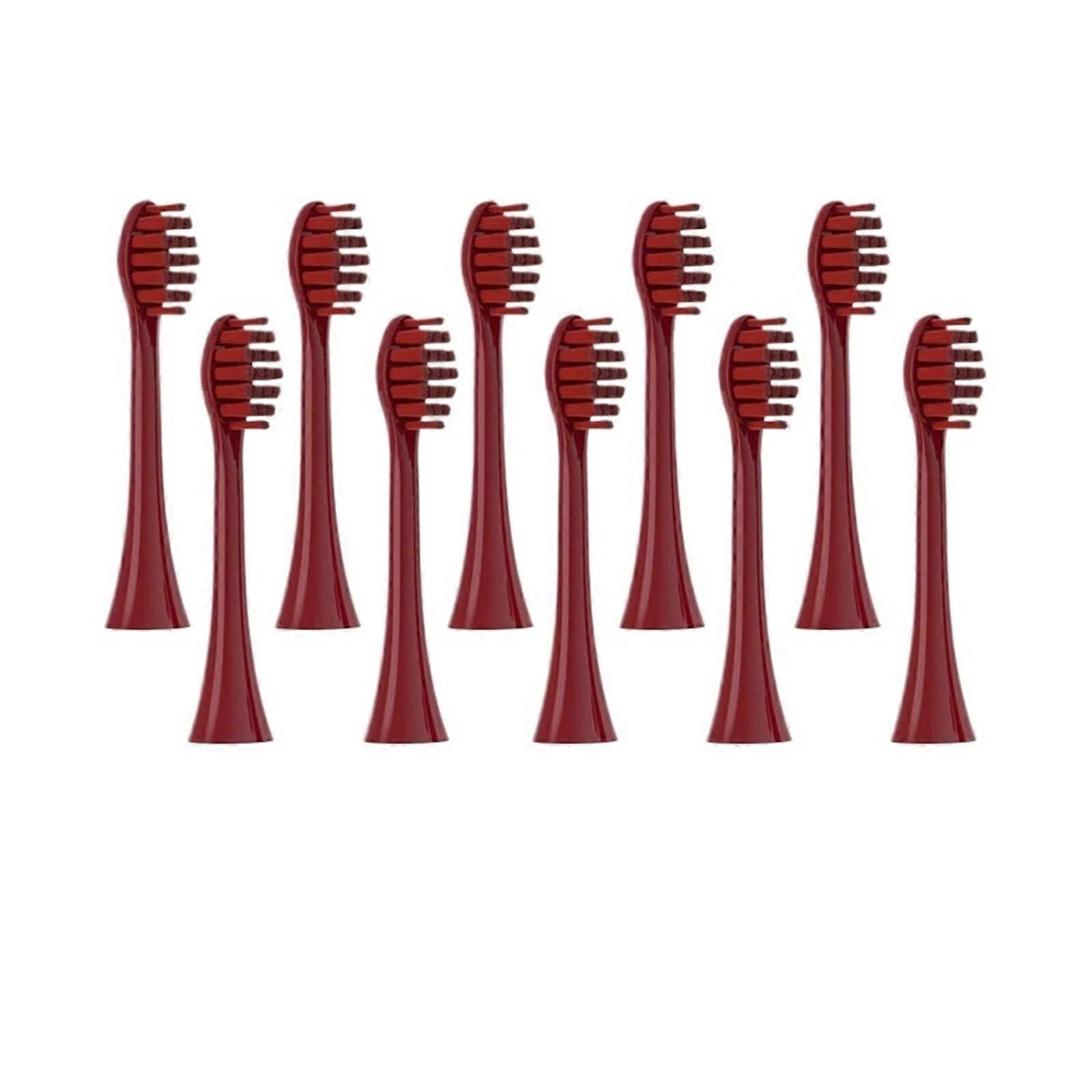 10 PCS replaceable brush heads for P7/Y8/SVP soft sonic electric toothbrush vacuum bristle nozzles (10 Red)