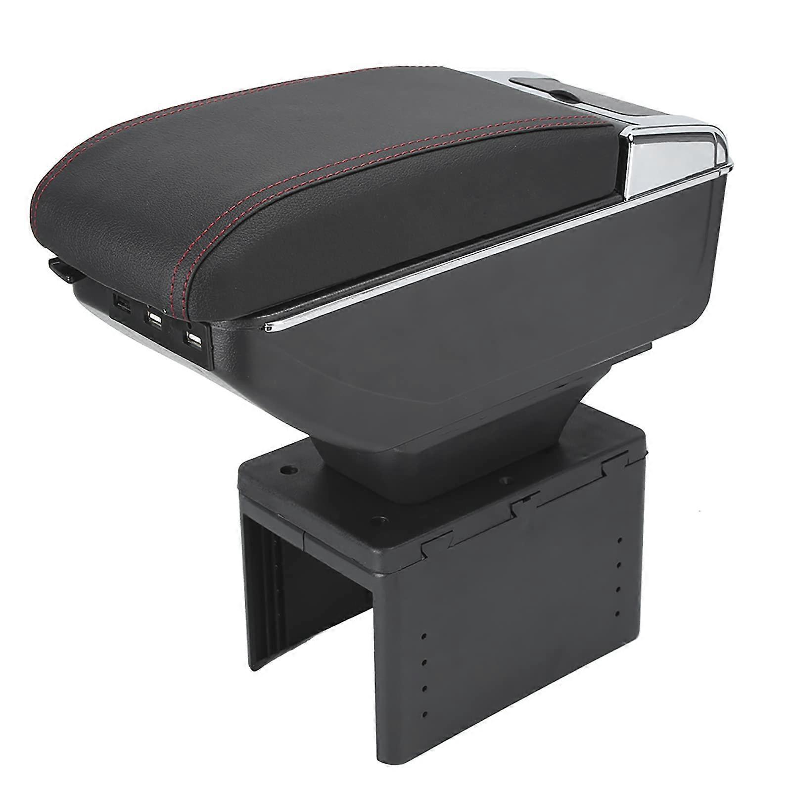 Central Armrest Universal Car Centre Console Armrest Box Car Armrest with USB Interface Adjustable Storage Box for Most Vehicles and Trucks