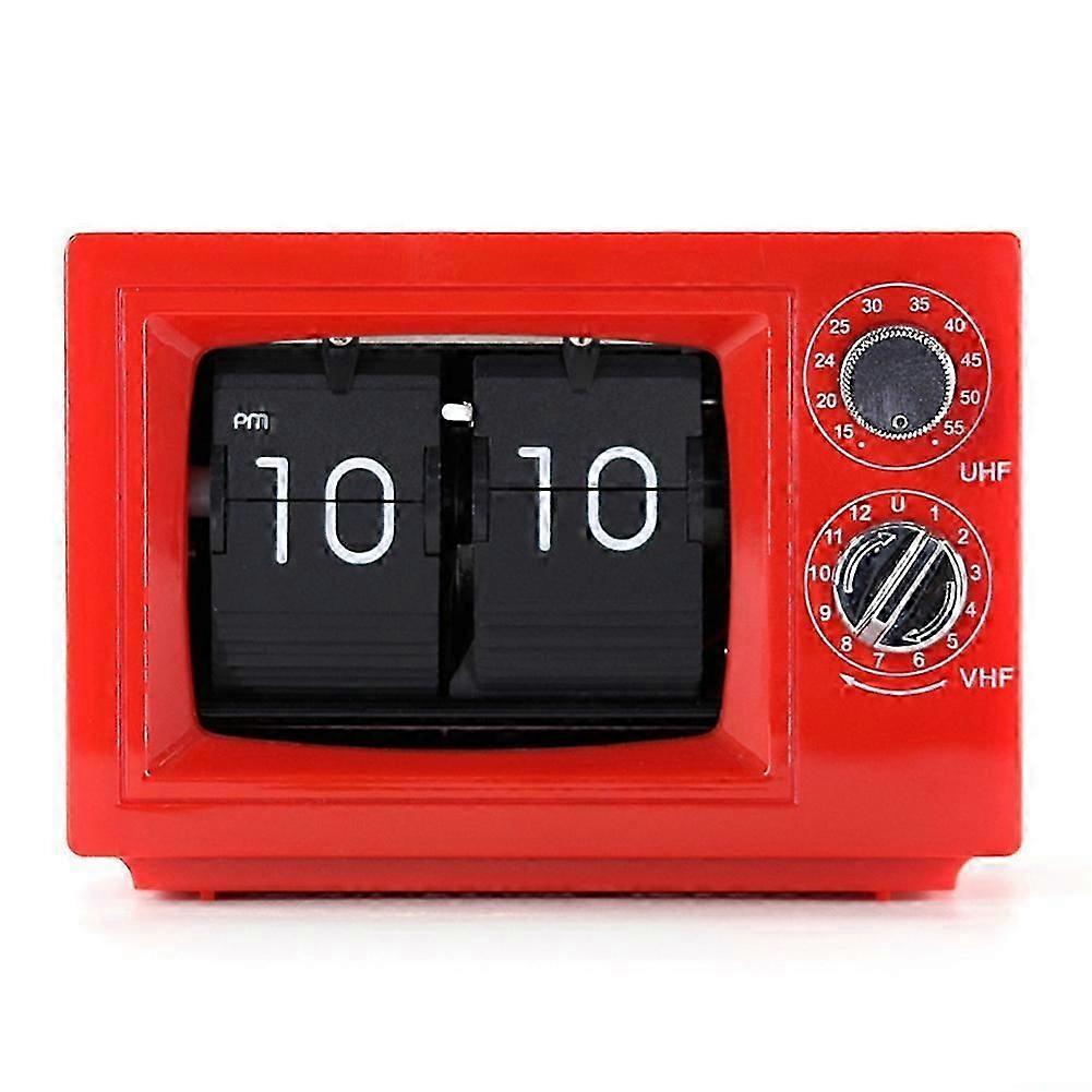 TV-Shaped Flip Clock - Retro Mechanical Desk Clock C