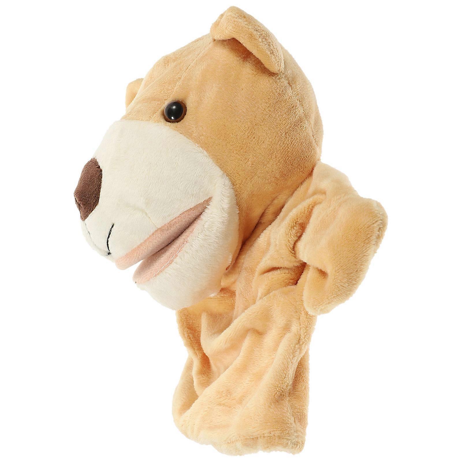 Animal Puppet Toy Hand Toy Bear Shape For Kids Pretend Play Development Light Brown 1Pack