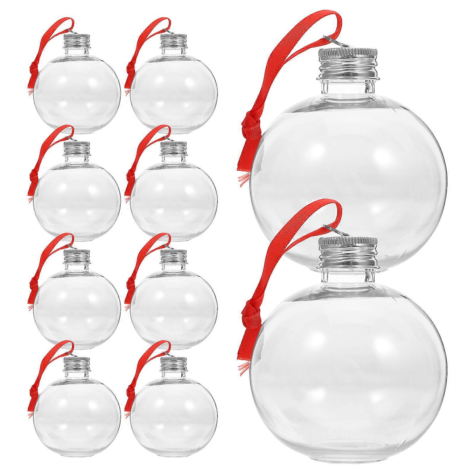 Airtight Juice Bottles Beverage Storage Party Pendant Festive Occasions PET Material Clear Ornament 3.14X2.67X2.67in 10Pcs
