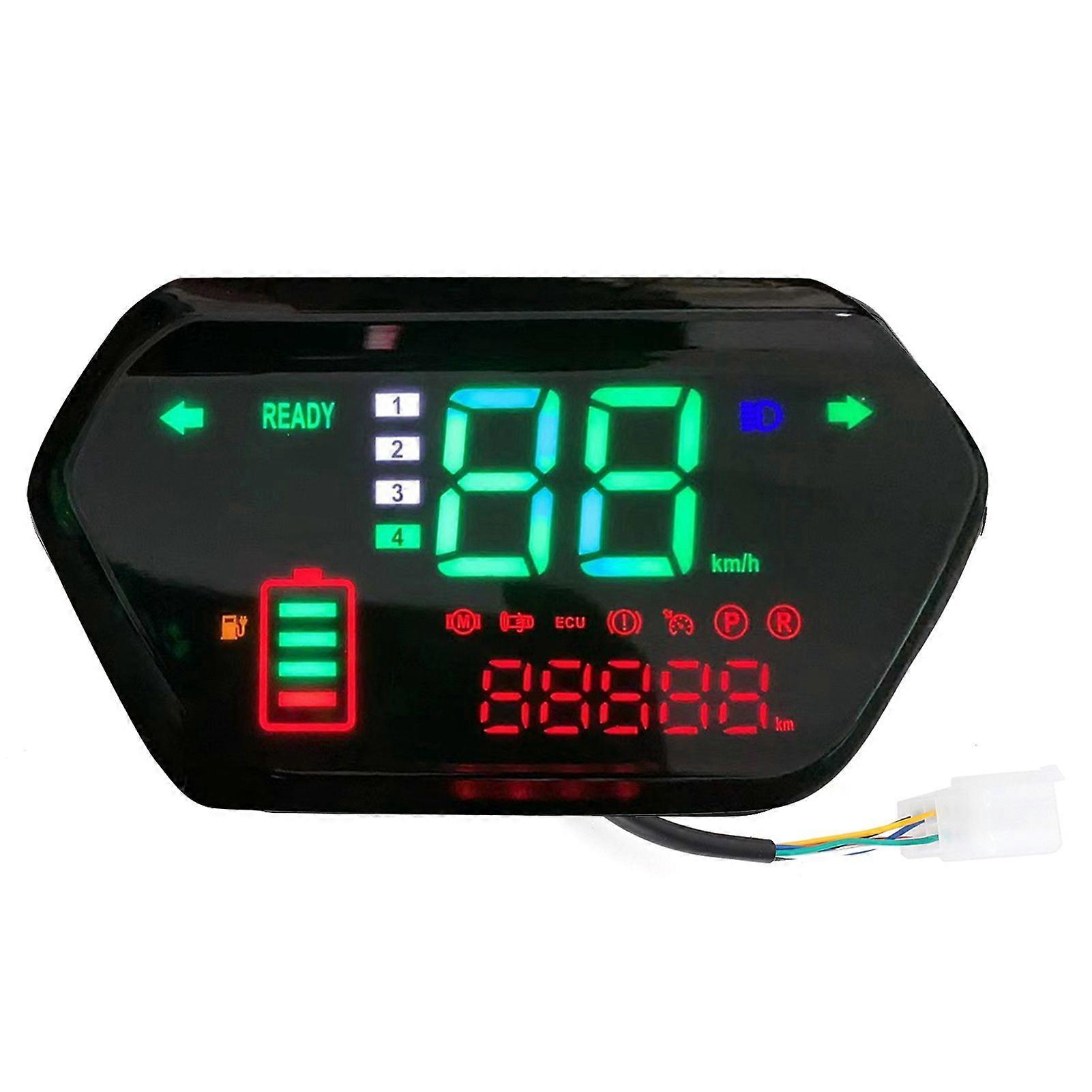 מד מהירות מד מרחק טכומטר 60V תצוגת LCD דיגיטלית לאופנוע חשמלי