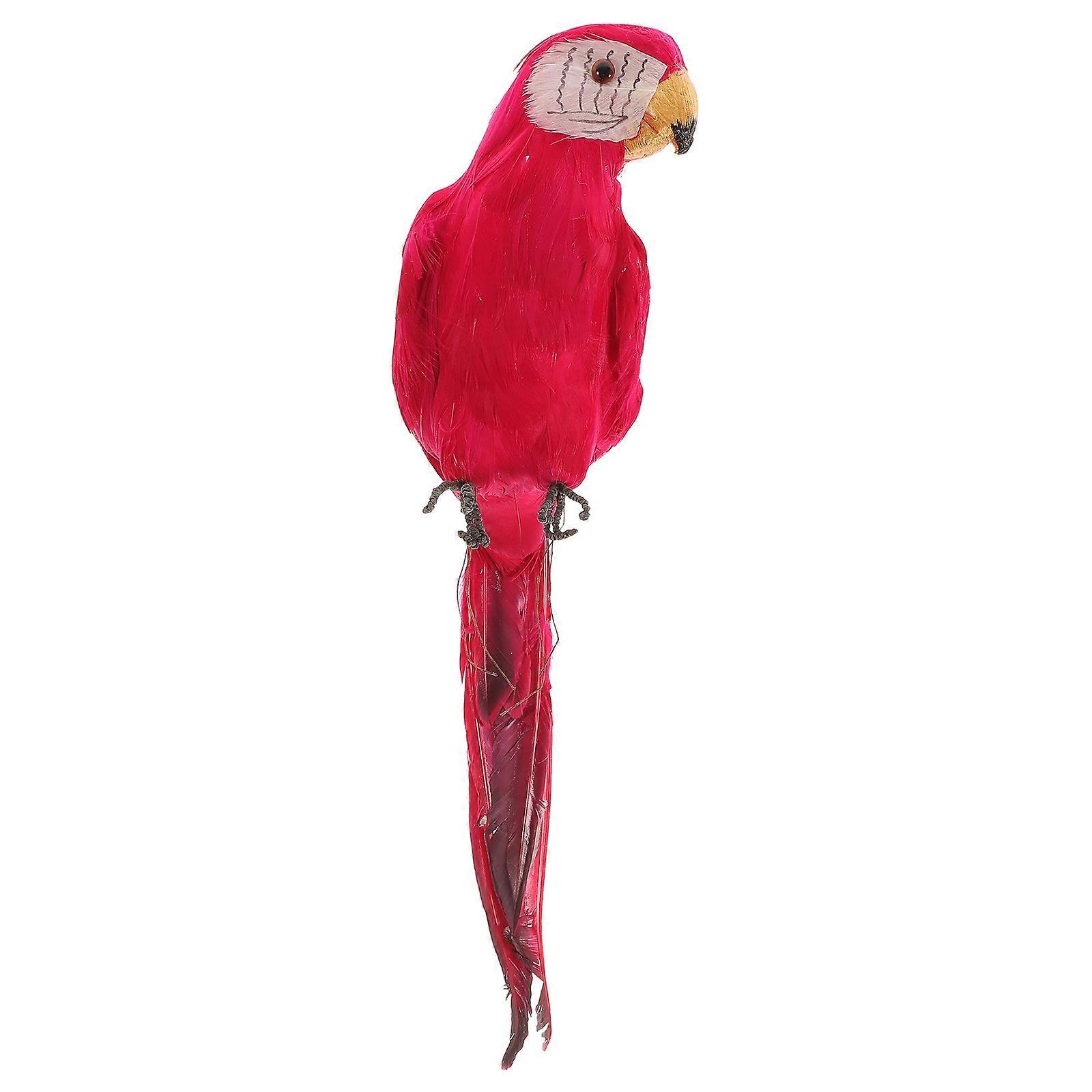 Red Parrot Garden Ornament Made of Durable Synthesis Material for Decorative Scene 7 Inch