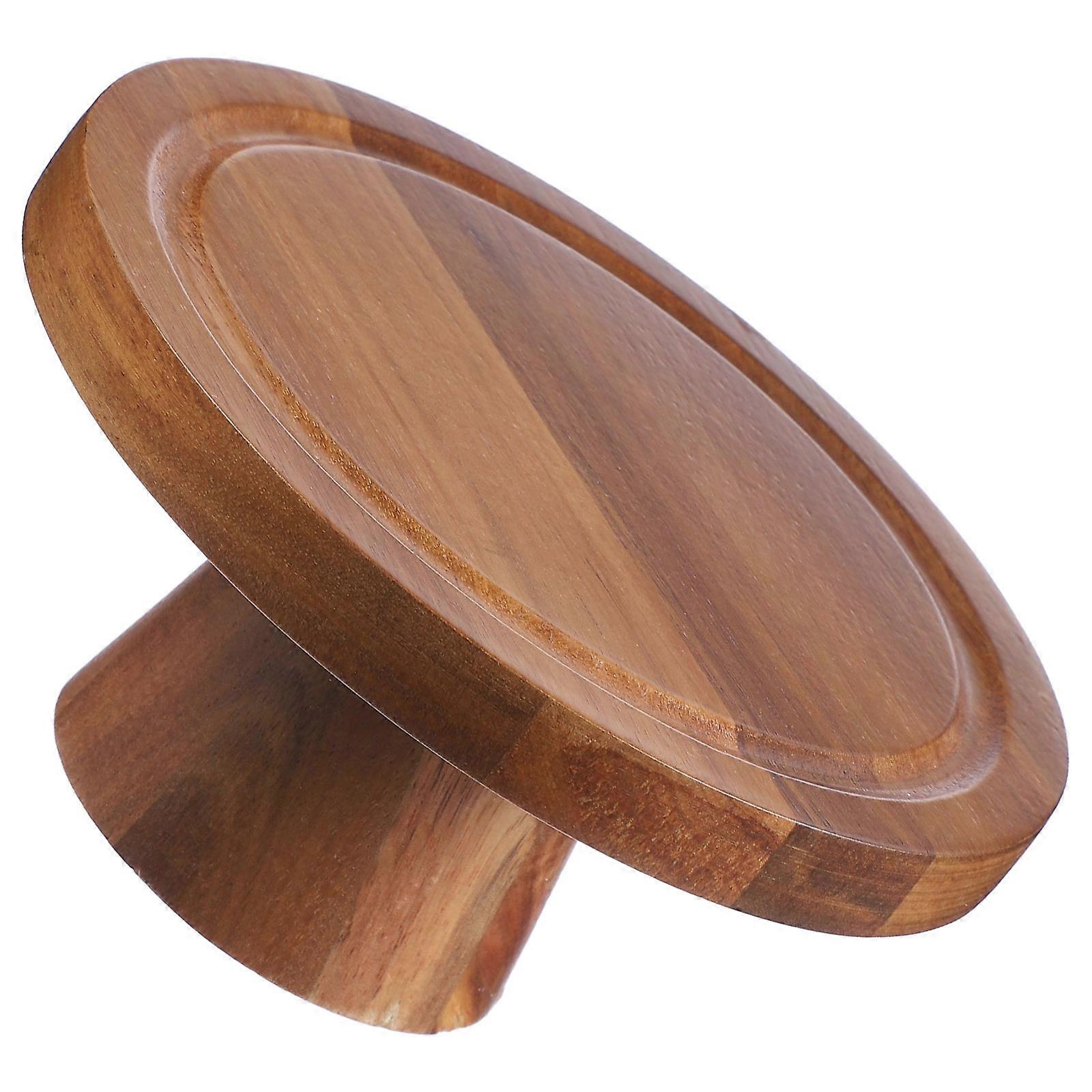 Vintage Wooden Footed Cake Stand for Cupcakes, Desserts, Fruits and Muffins – Decorative Display Plate for Weddings, Birthdays and Parties