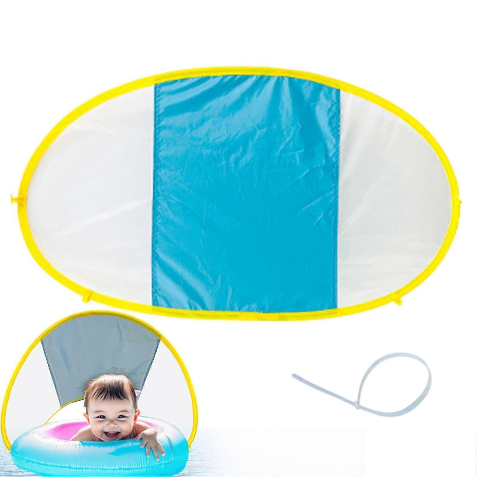 Removable Sunshade Pool Float with Safety Seat – Outdoor Garden Swimming Toy in Blue, UV Protection for Kids