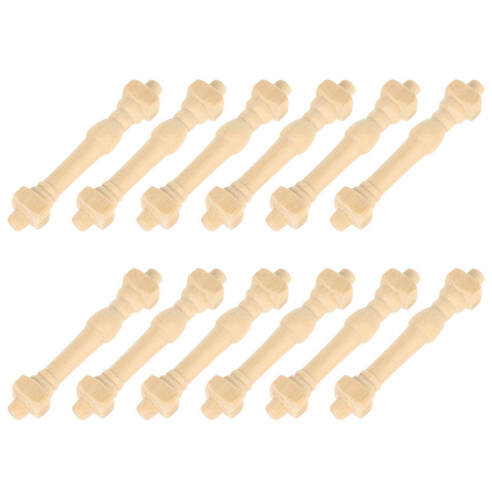 12Pcs Mini Wooden Railing Models Miniature Handrails for Dollhouses
