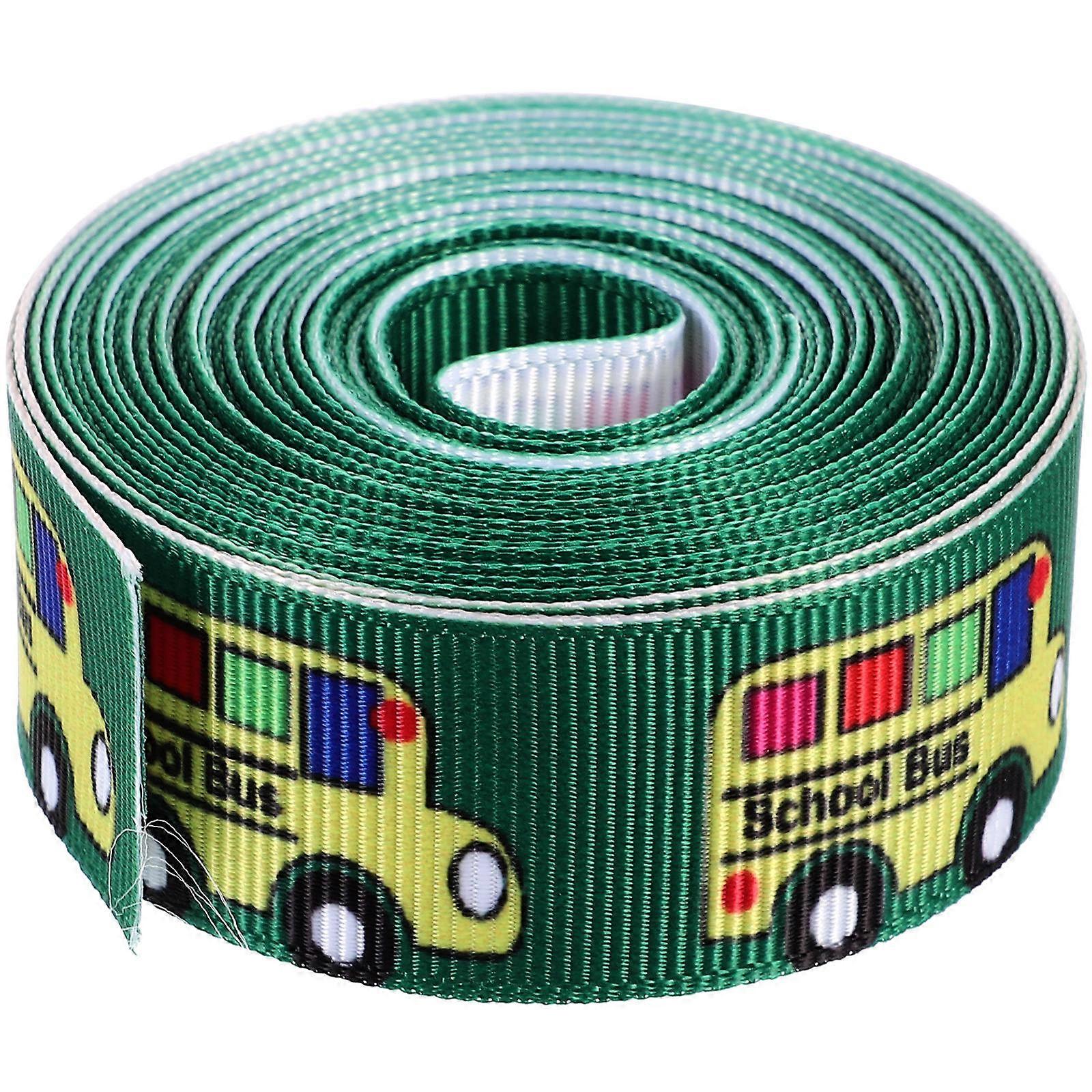 Back To School Ribbons Wrapping Ribbon For Teacher Appreciation Gift 450CM X 2.2CM Green Decoration 1Roll
