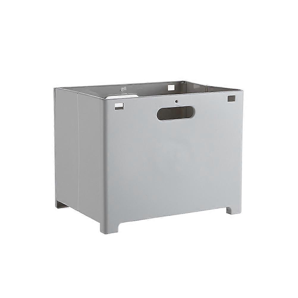 Grey Foldable Storage Basket for Clothes and Household Items Made of Plastic Sturdy and for Home Use Small