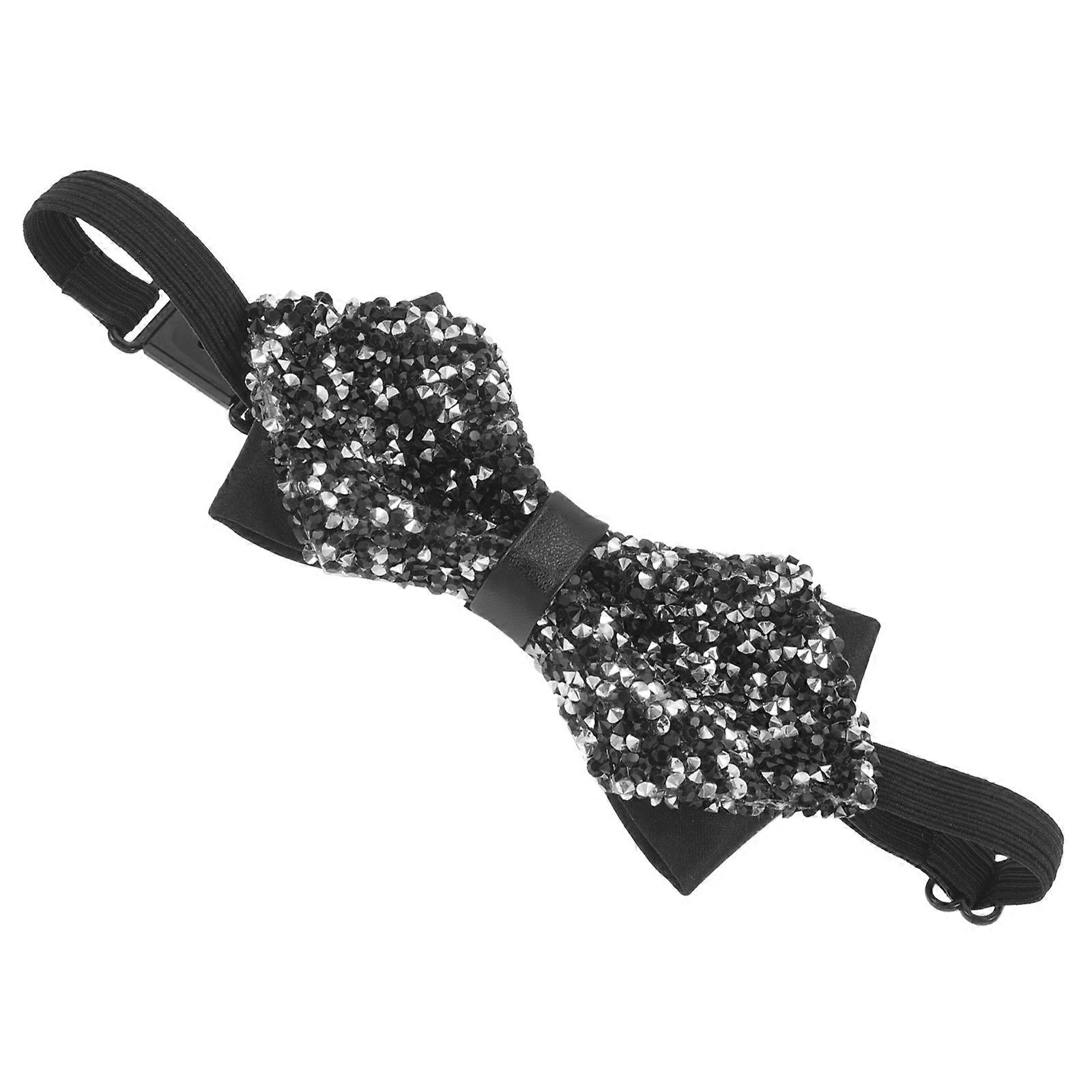 ربطة عنق أنيقة من حجر الراين للرجال مربوطة مسبقا لحفلات الزفاف والحفلات والمناسبات الرسمية - متينة مع تفاصيل متلألئة