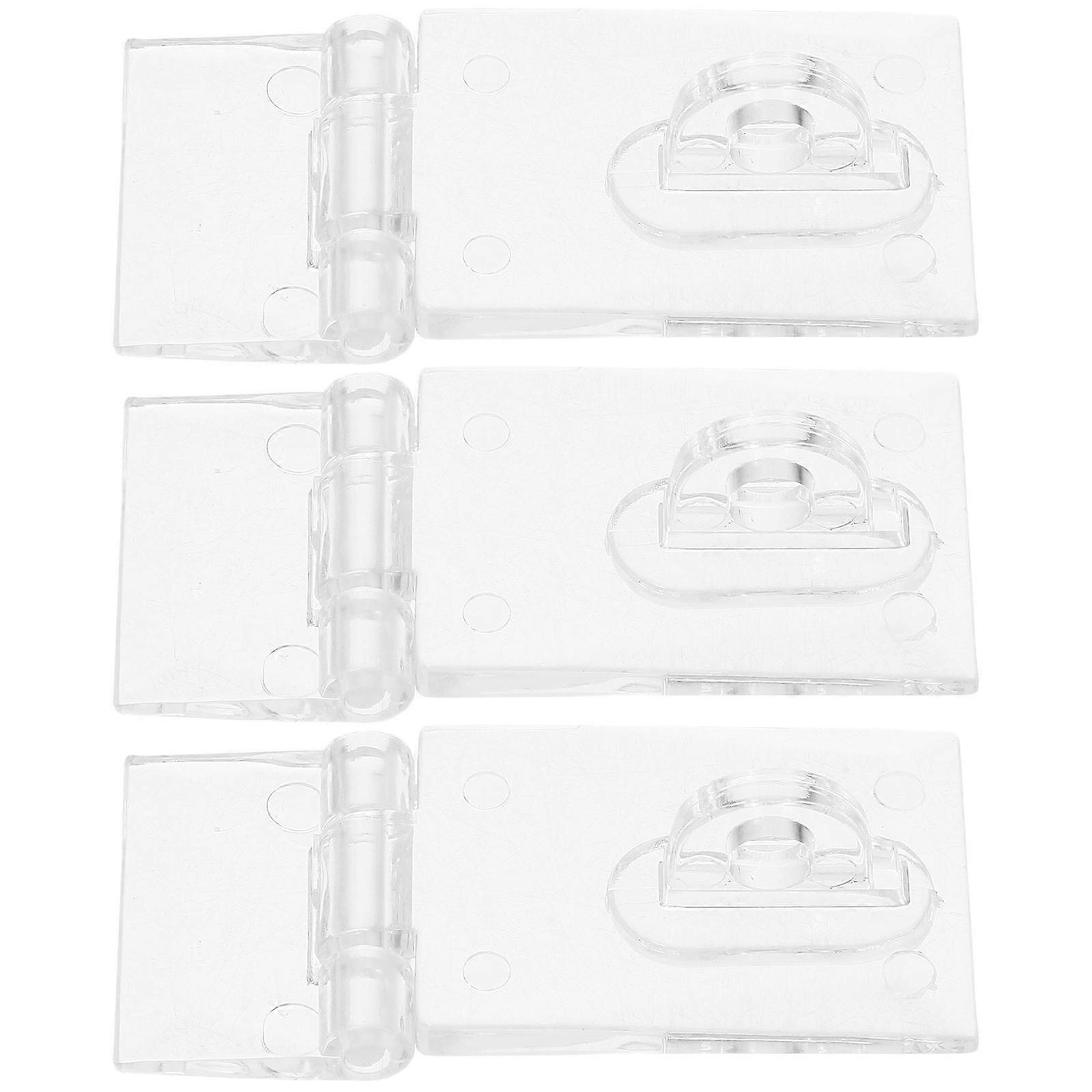 3pcs Acrylic Latch Hasp Kit – Transparent Door Hook Lock for Windows & Doors – Versatile Security for Homes & Offices