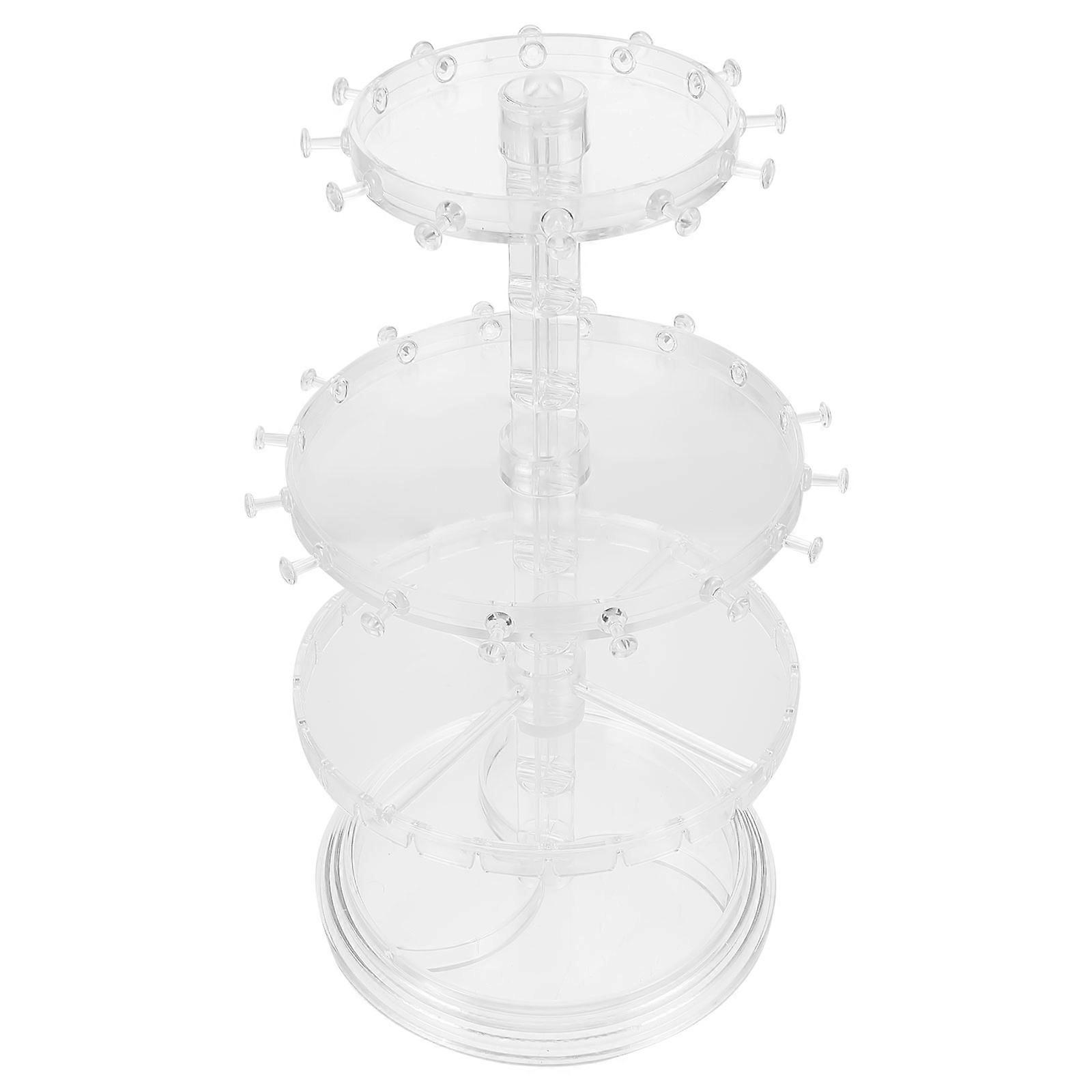 Transparent Rotatable Jewelry Display Rack for Storage Use Made of PP 1 Piece