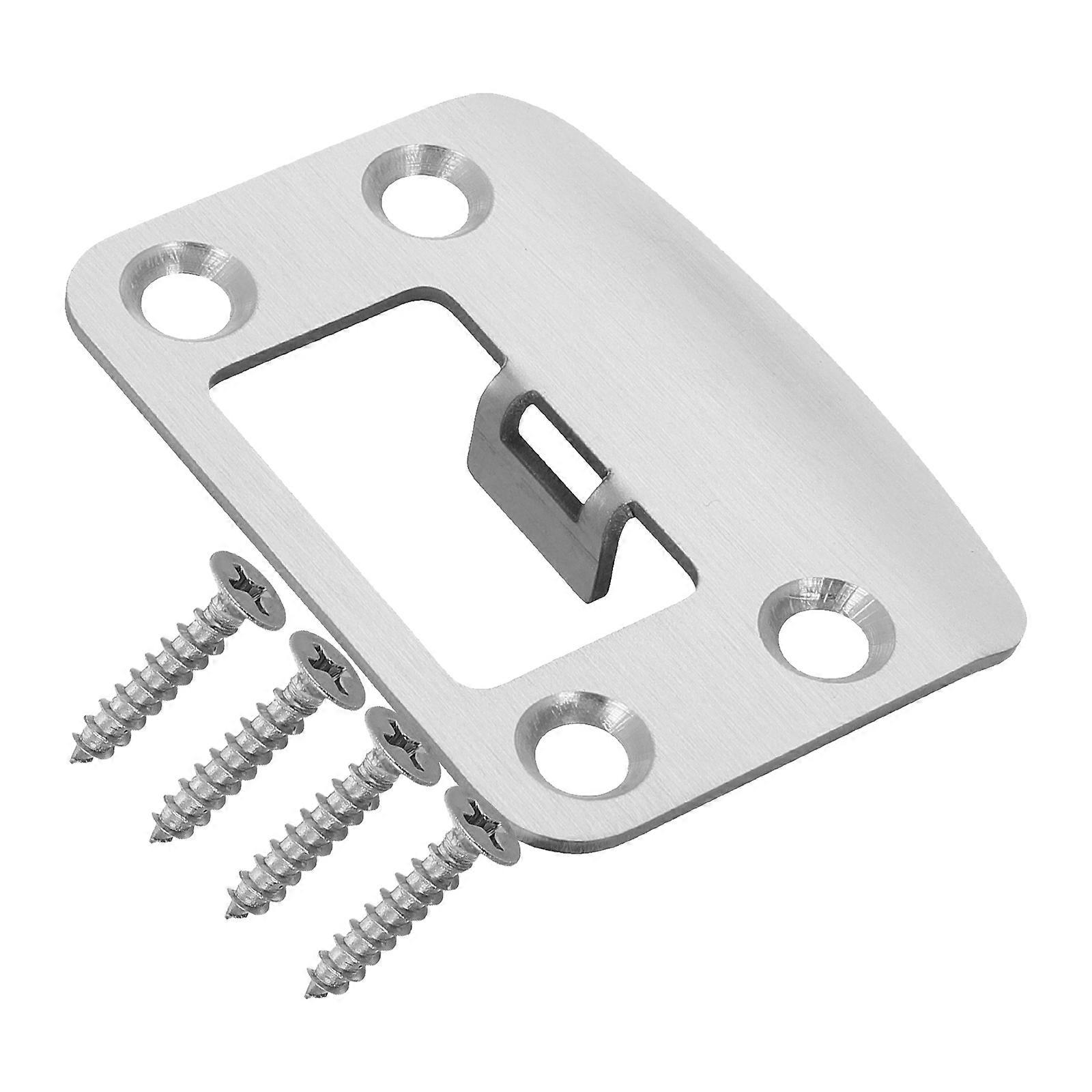 Door Strike Plate Reinforcement Plate Universal Design Silver 5.60X4.40X0.80CM Protects Door Locks 1Set