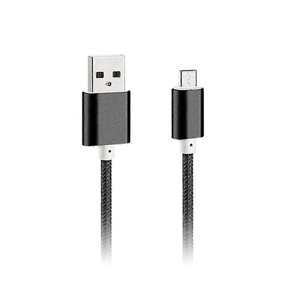 Nylon Braided Micro USB Cable Charging Cable Extra Long Cable for (Black)