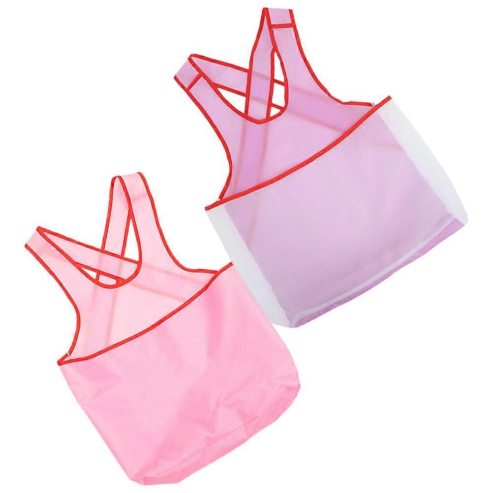 WORGEOUS 2 Pcs Portable Clothes Drying Apron With Pouch Waterproof Sleeveless Laundry Apron For Home Travel