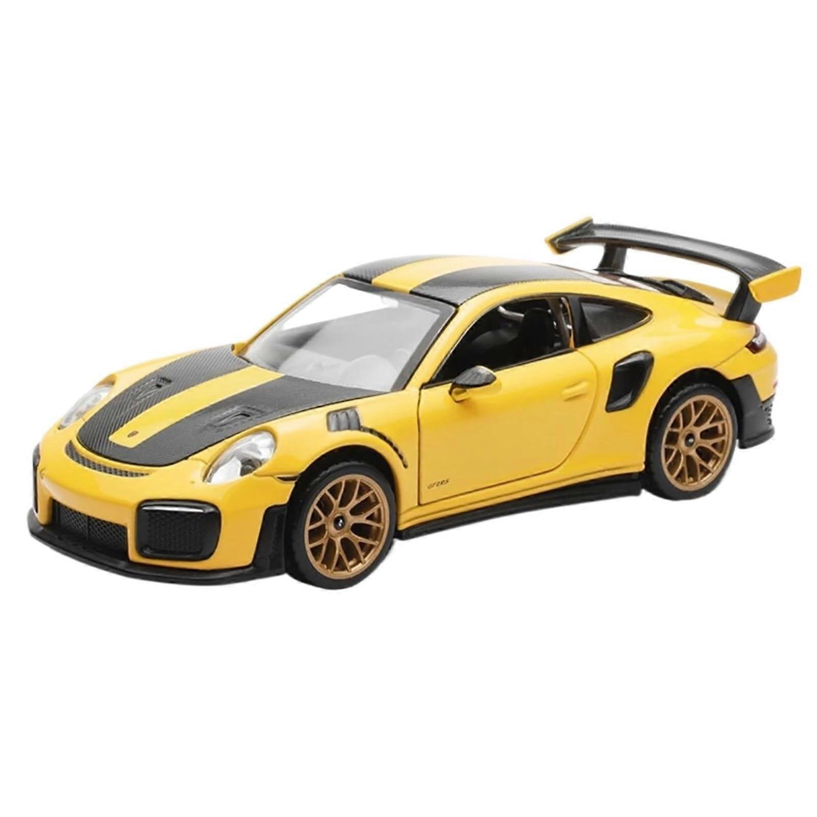 Modellauto 1:32 Scale Die-Cast Racing Car Finished Model With Pullback Sound And Light Yellow