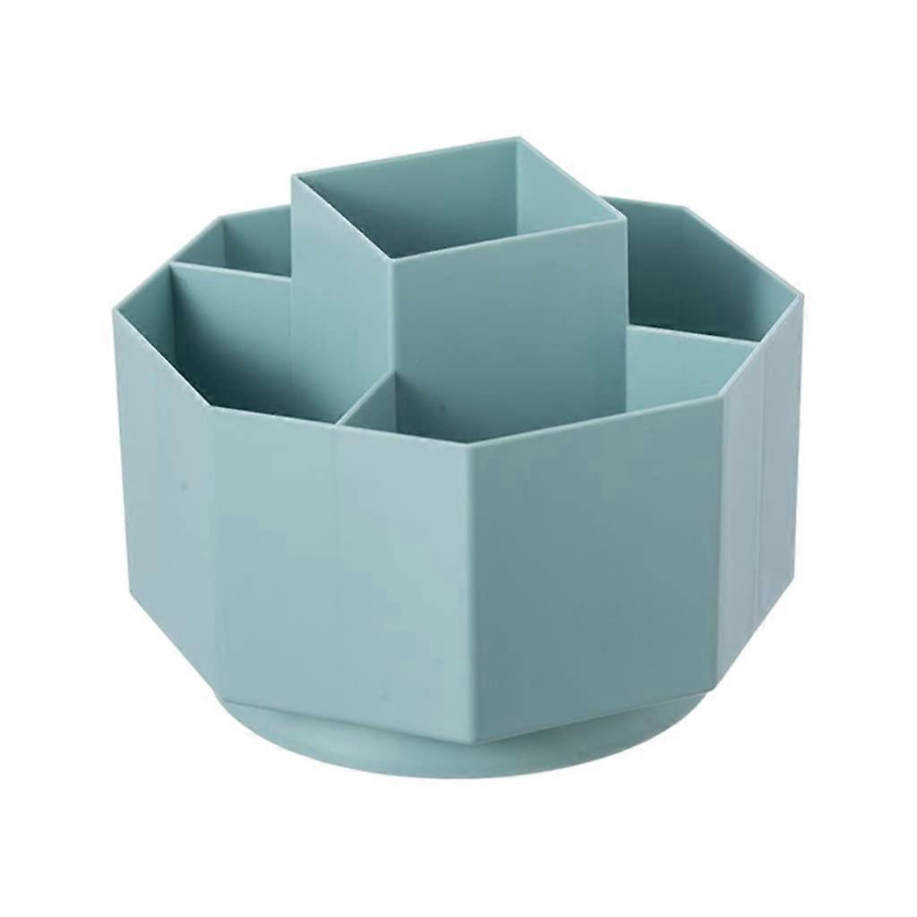 Simple Table Makeup Tools Storage Holder - 360 Rotatable Paint Brush Container for Students, Blue, Easy Access Design