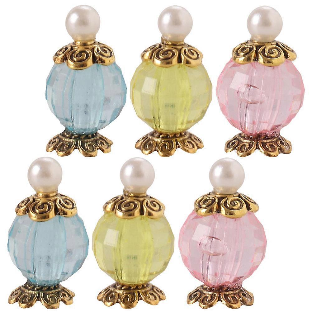 Assorted Color Miniature Perfume Set of 6 for Doll House Layout Prop Compact Resin Craft Supplies