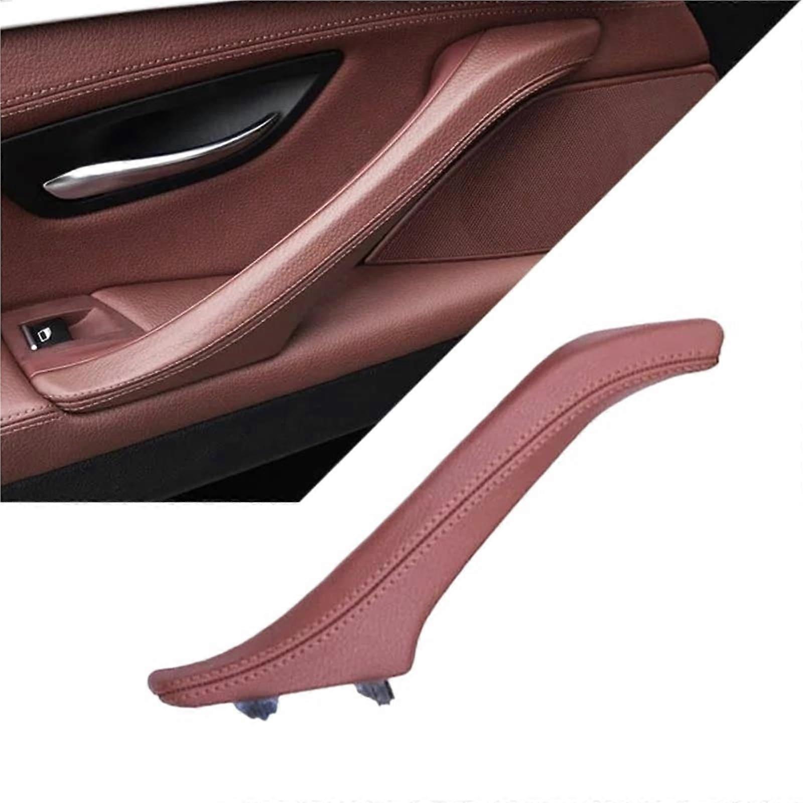 Interior handle for BMW 5 Series F10 F11 F18, leather assembly for passenger door left and right (left brown)