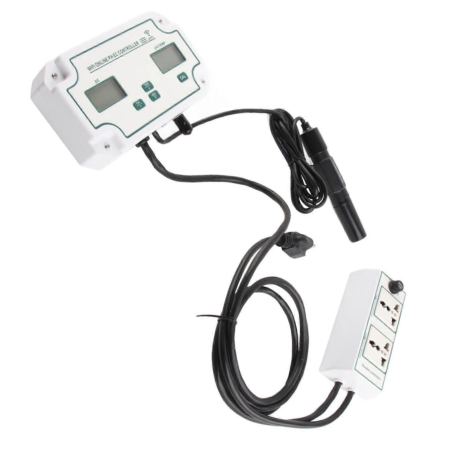 Water Quality Tester PH EC TEMP 3 in 1 Tester WIFI Automatic Identification Tester with Alarm Function EU Plug 230V 