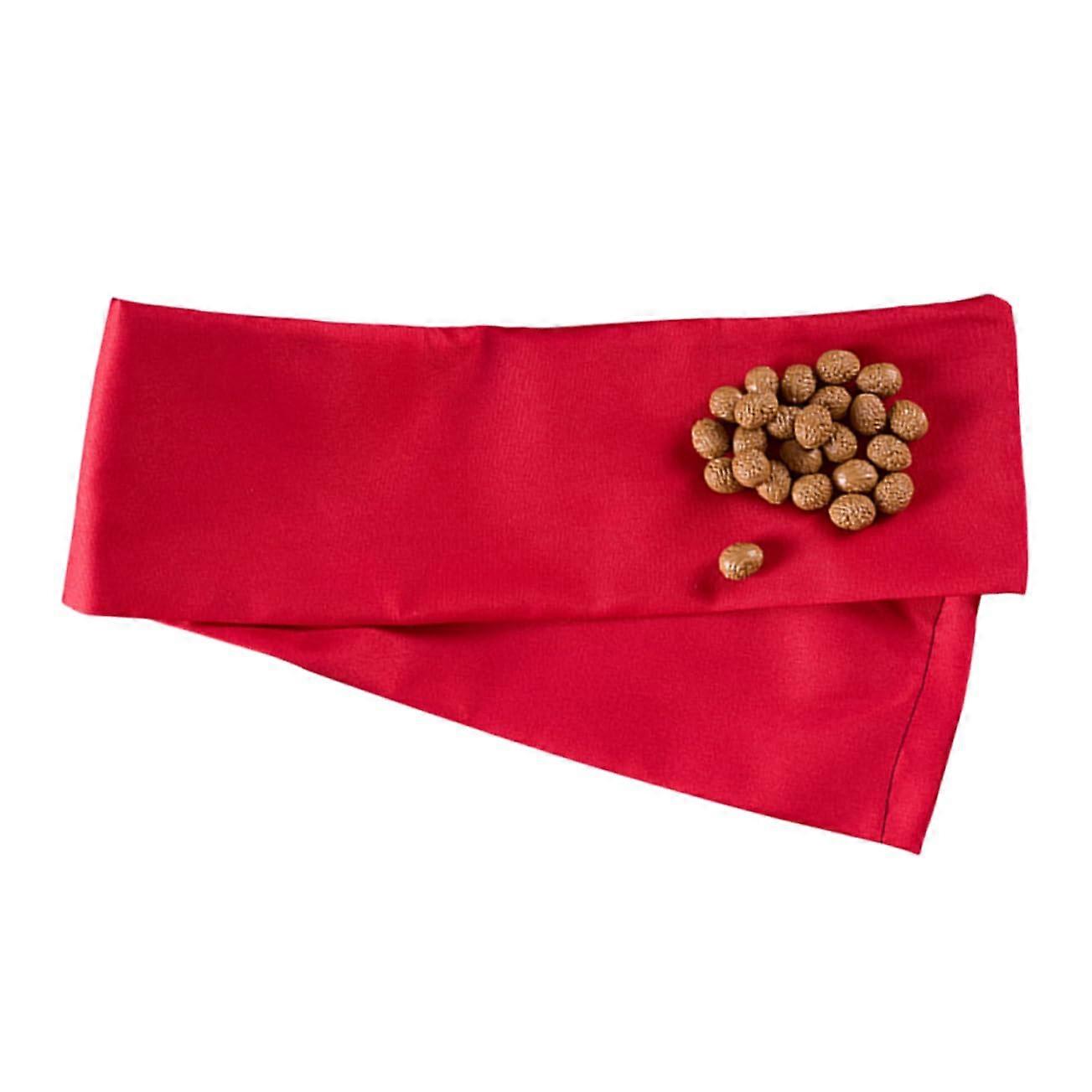 Body Punch Bag Hammer Toy Holder - Portable Red Fabric Massage Bag with Manual Stick for Back and Hand Relief