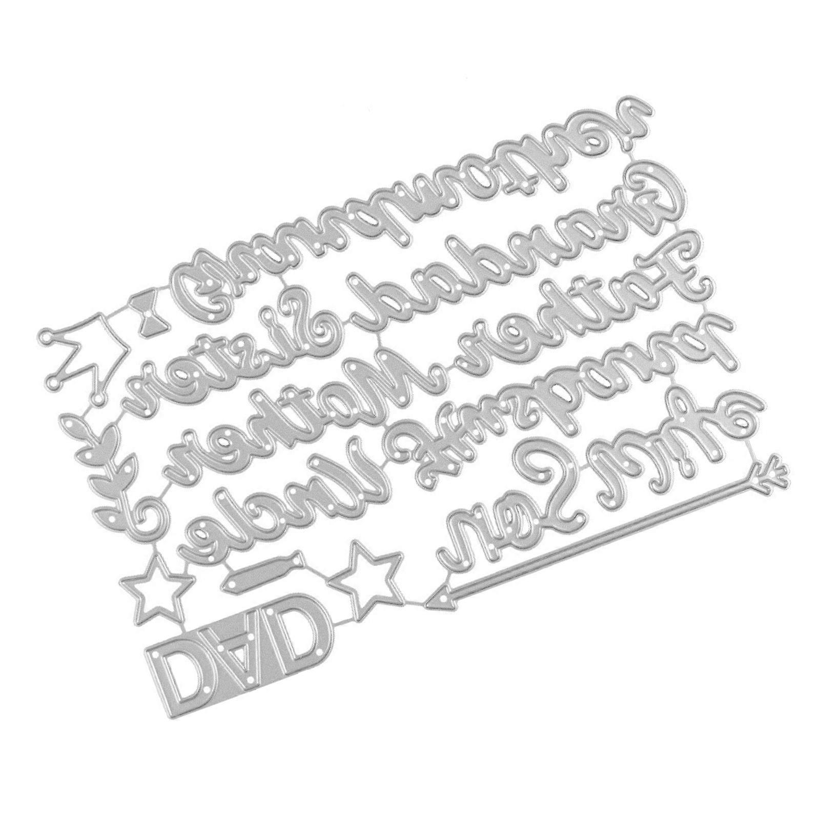 Κεφαλαία γράμματα κοπής μεταλλικών ανάγλυφων κοπτικών κύβων για Scrapbooking, δημιουργία καρτών, άλμπουμ φωτογραφιών ημερολογίου πολύχρωμα