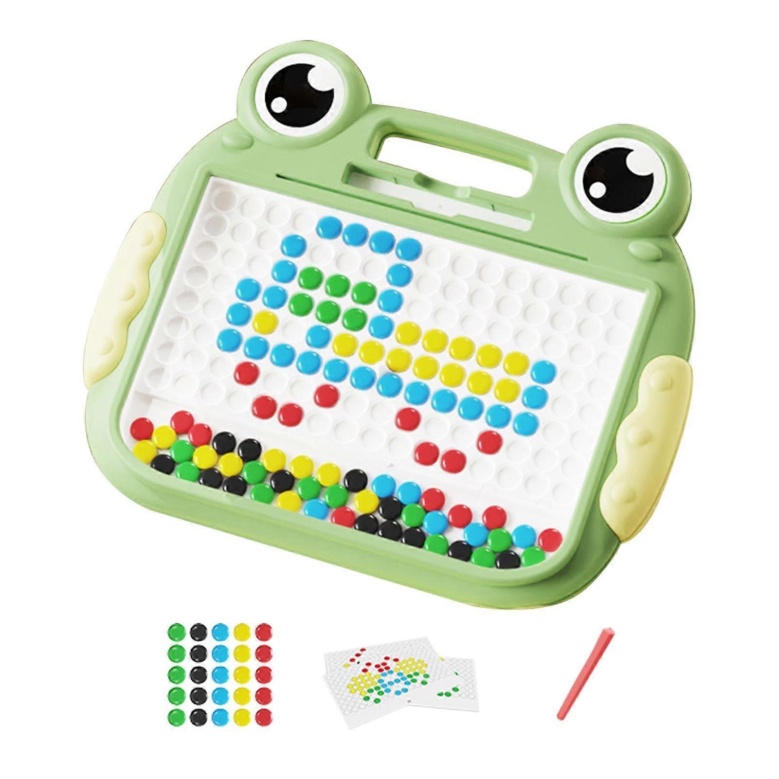 Kids Magnetic Drawing Board - Colorful Frog Educational Doodle Pad, Interactive Early Learning Art Tool, Green Design