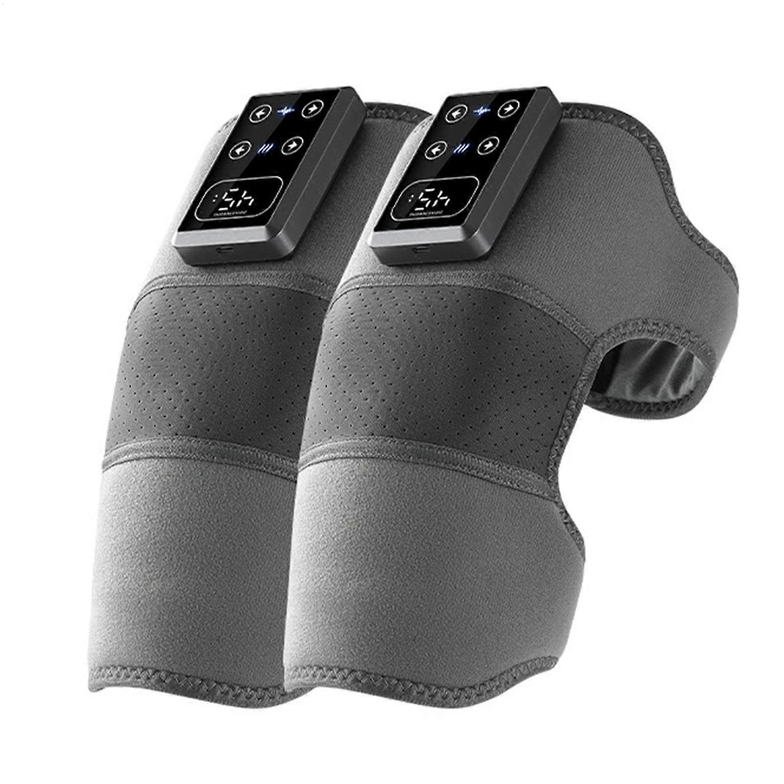 Knee Heating Pad with Massager - Heated Knee Brace with 5 Heating Devices for Pain Relief in Shoulders, Elbows, Calves, and Arms