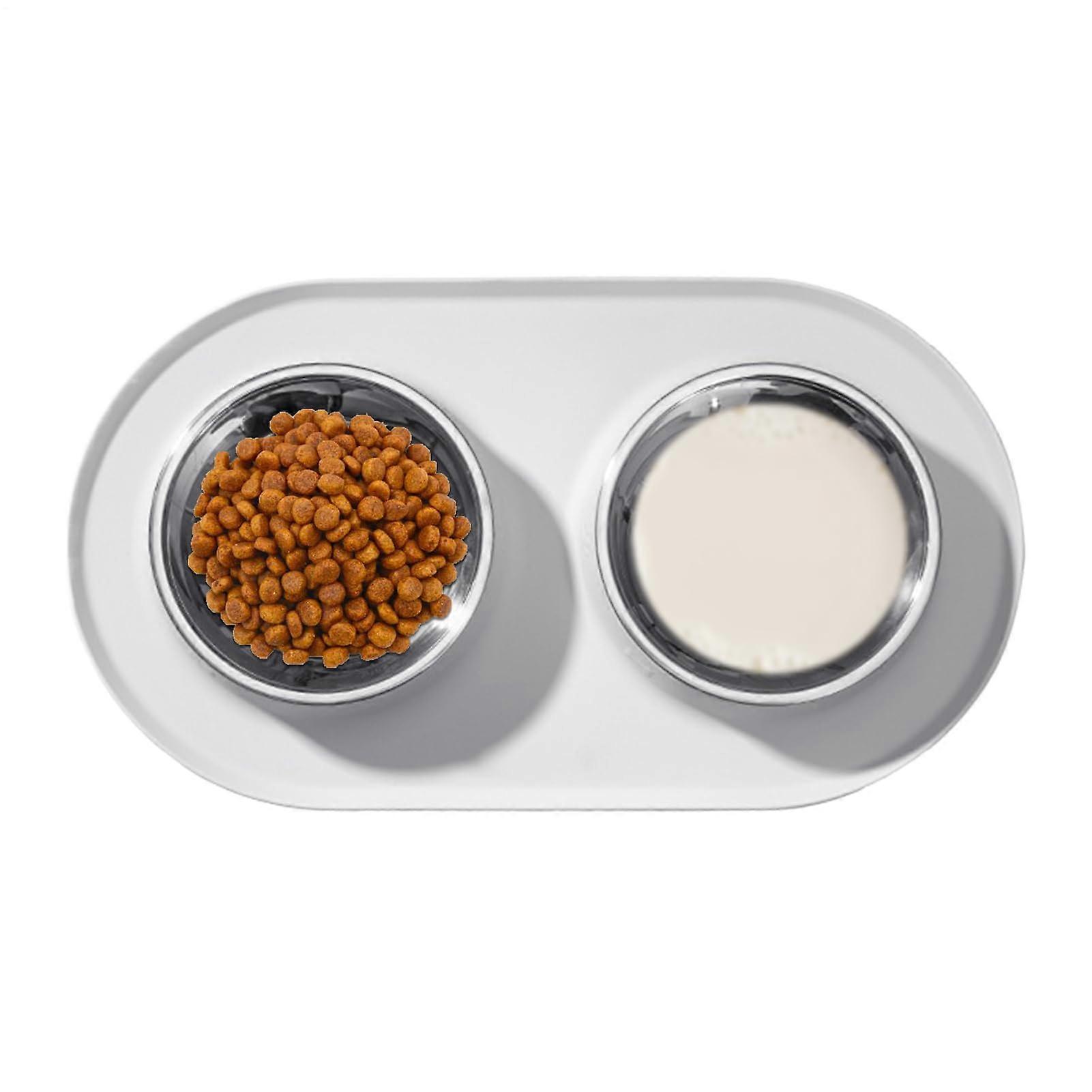 Pet Bowl, Kittens Feeding Dishes, Puppies Feeder Bowl, AntiSlip Base with Silicone Mats