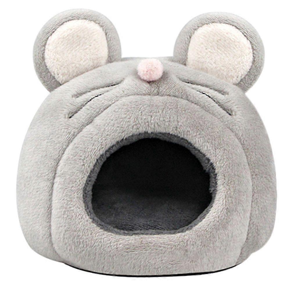 Rat Shape Hamster Hideout Plush Warm House Bed for Chinchillas Mice Hamster