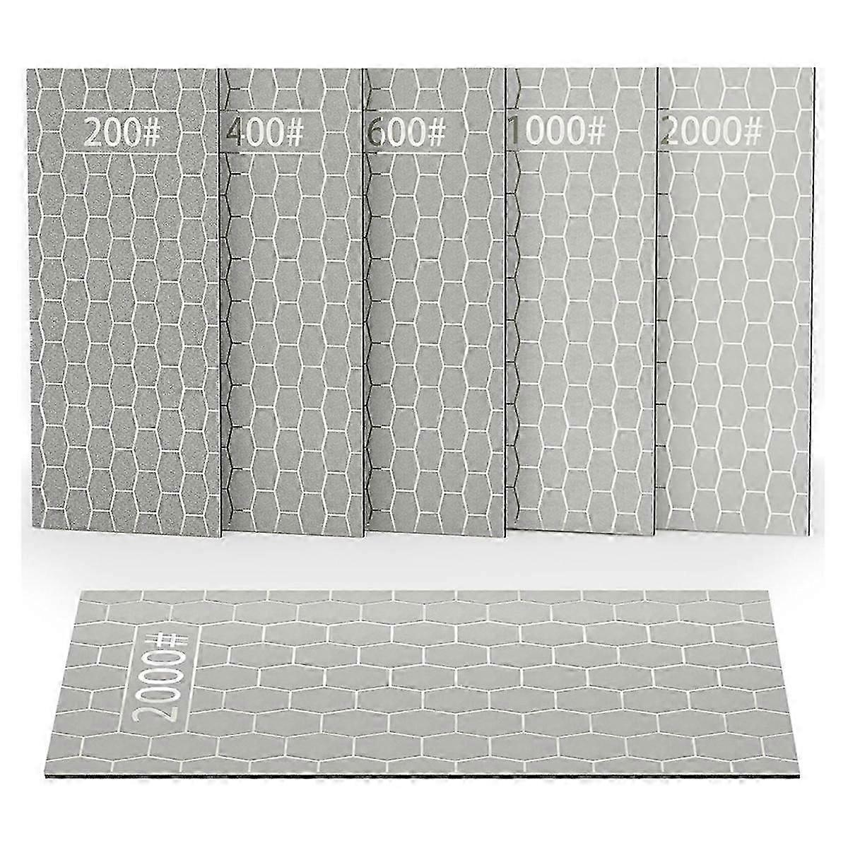Diamond Whetstone Set, Sharpening Discs with Honeycomb Plates, Coarse to Extra Fine 200/400/600/1000/2000 Grit