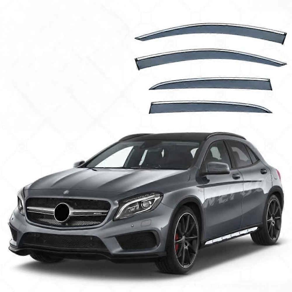 Window Deflectors for Mercedes-Benz GLA MK1-X156 2014-2019, 4-Piece Weather Shield, UV Protection Air Vent Visors