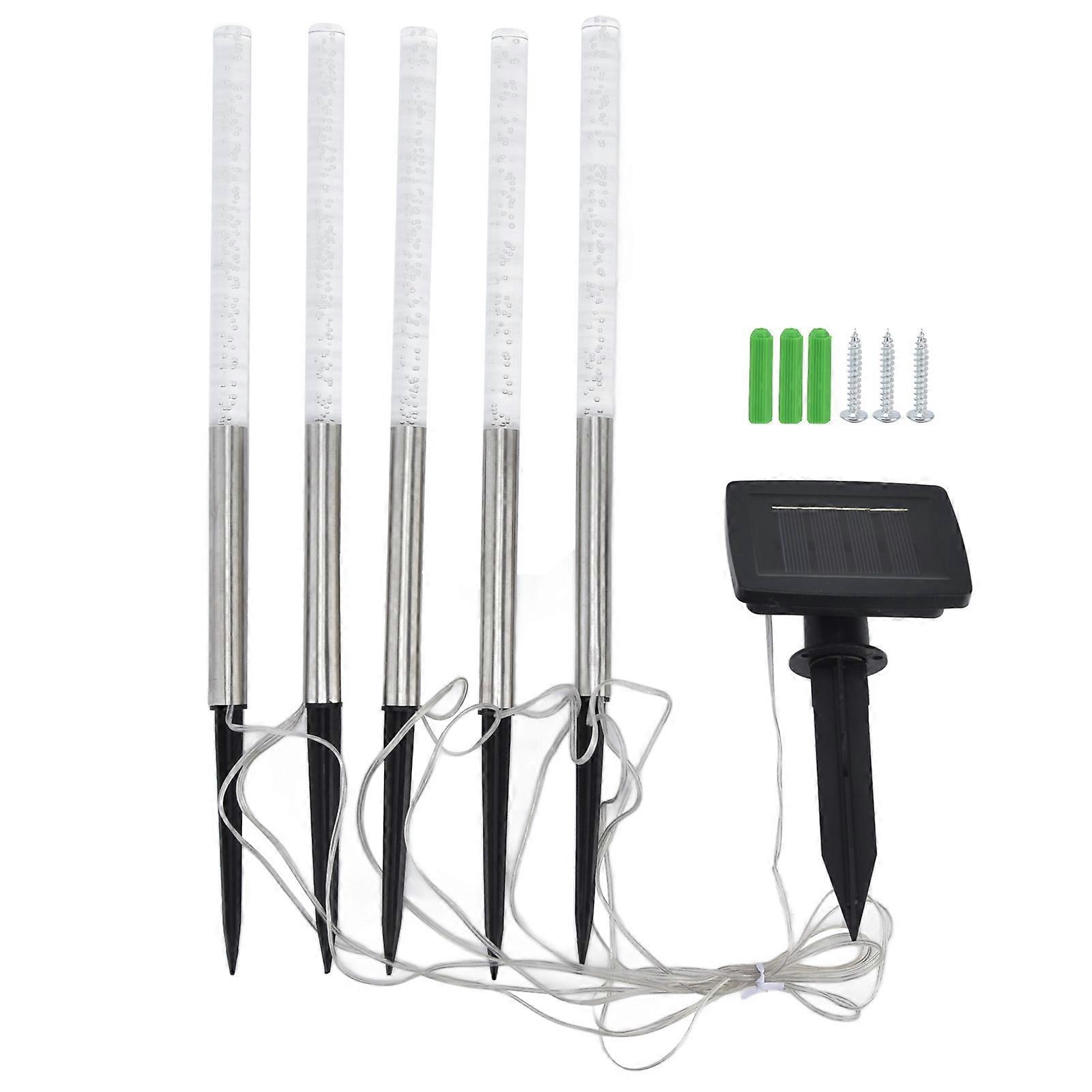 1-5 LED Solar Powered Pole Light IP65 Waterproof Bubble Shape Garden Light