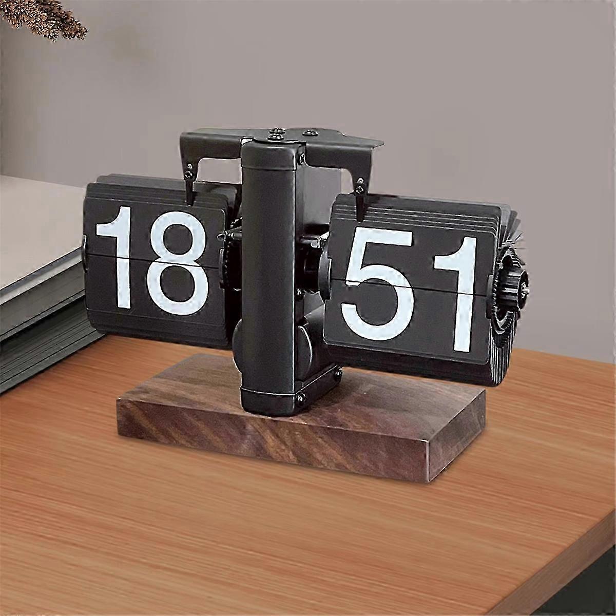 Enhanced Flip Desk Clock: Multifunctional Vintage Table Top Decor, Mechanical Flip Clock for Living Room & Cafe