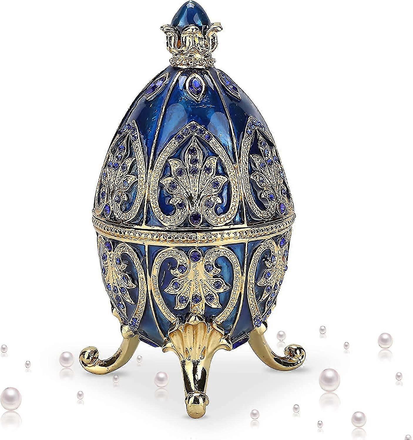 Faberg eiförmige Vintage-Schmuckschatulle, Schmuck-Organizer