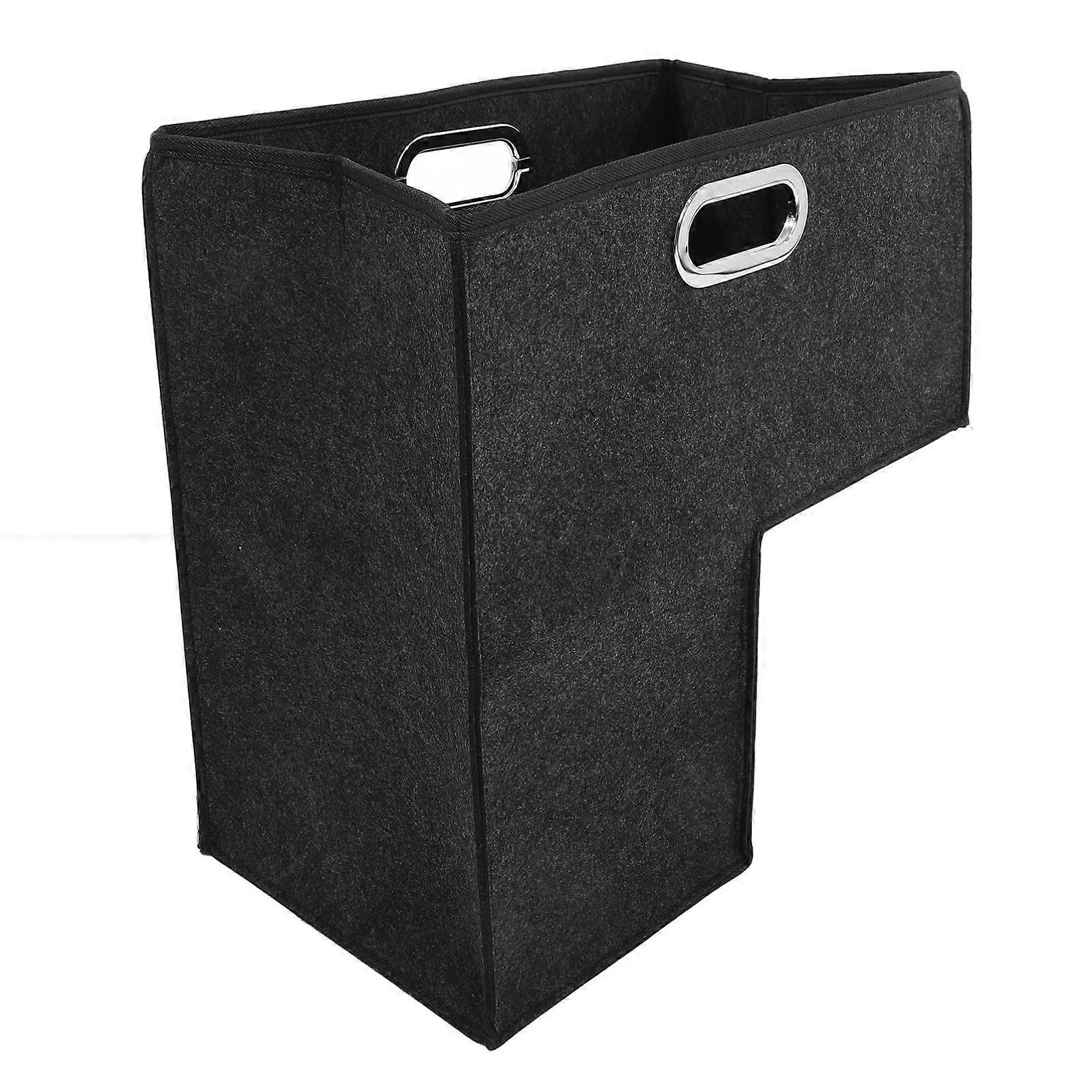 Stair Step Storage Basket Felt Organizer, Portable Multifunctional Bin For Toys And Laundry, Grey