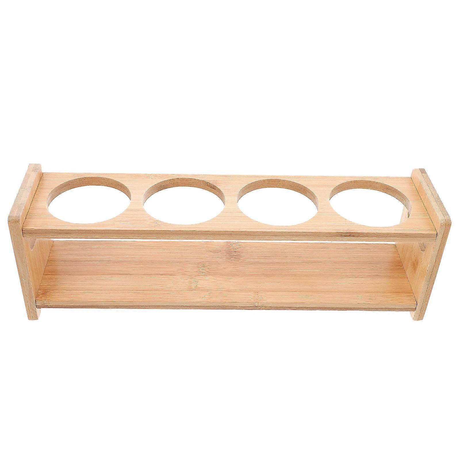 Condiment Bottle Rack Spice Holders Kitchen Use Bamboo Beige Storage Holder 1Pcs