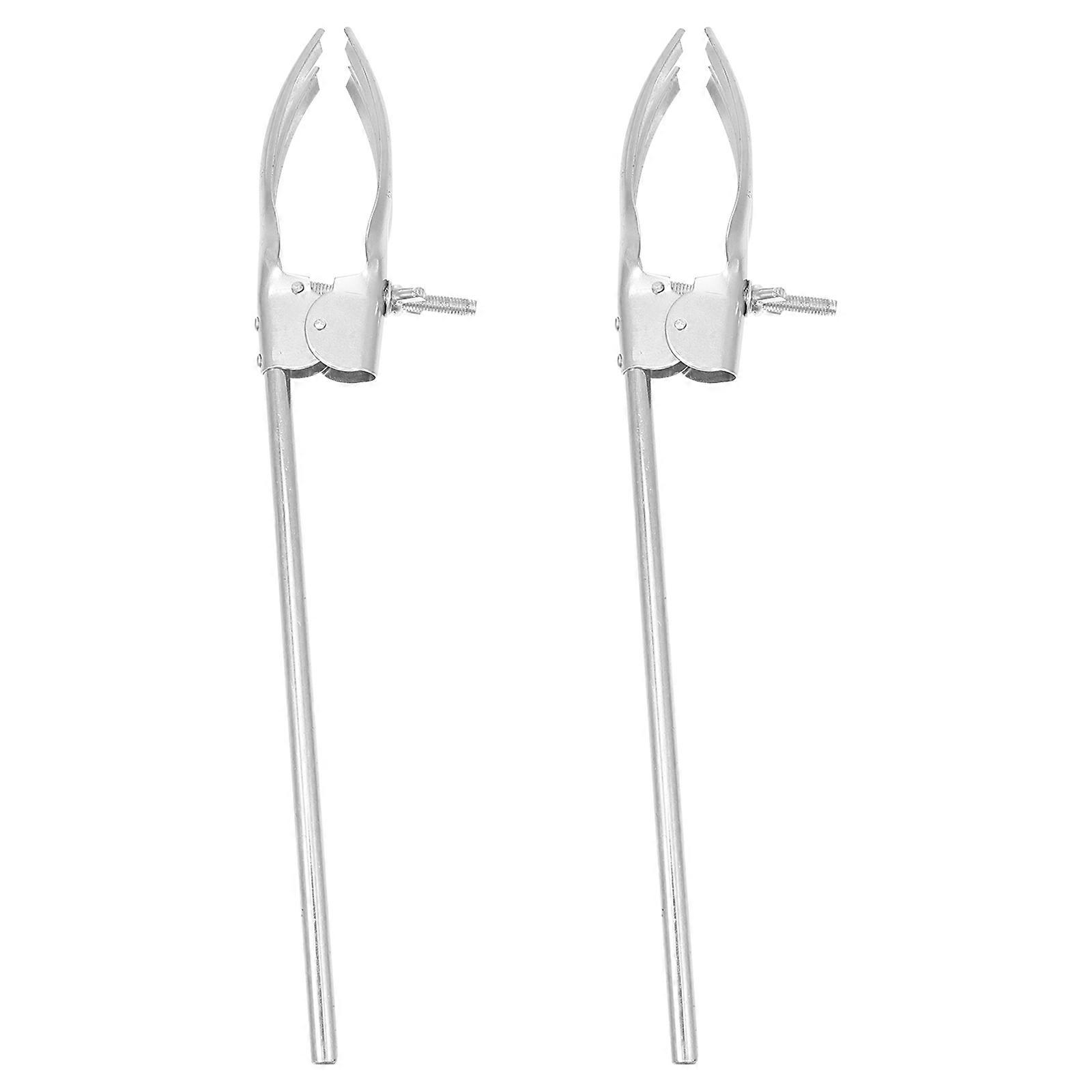 The **2pcs Laboratory Flask Clamp** is a practical and essential tool for securing various lab glassware during experiments. Here's a breakdown of