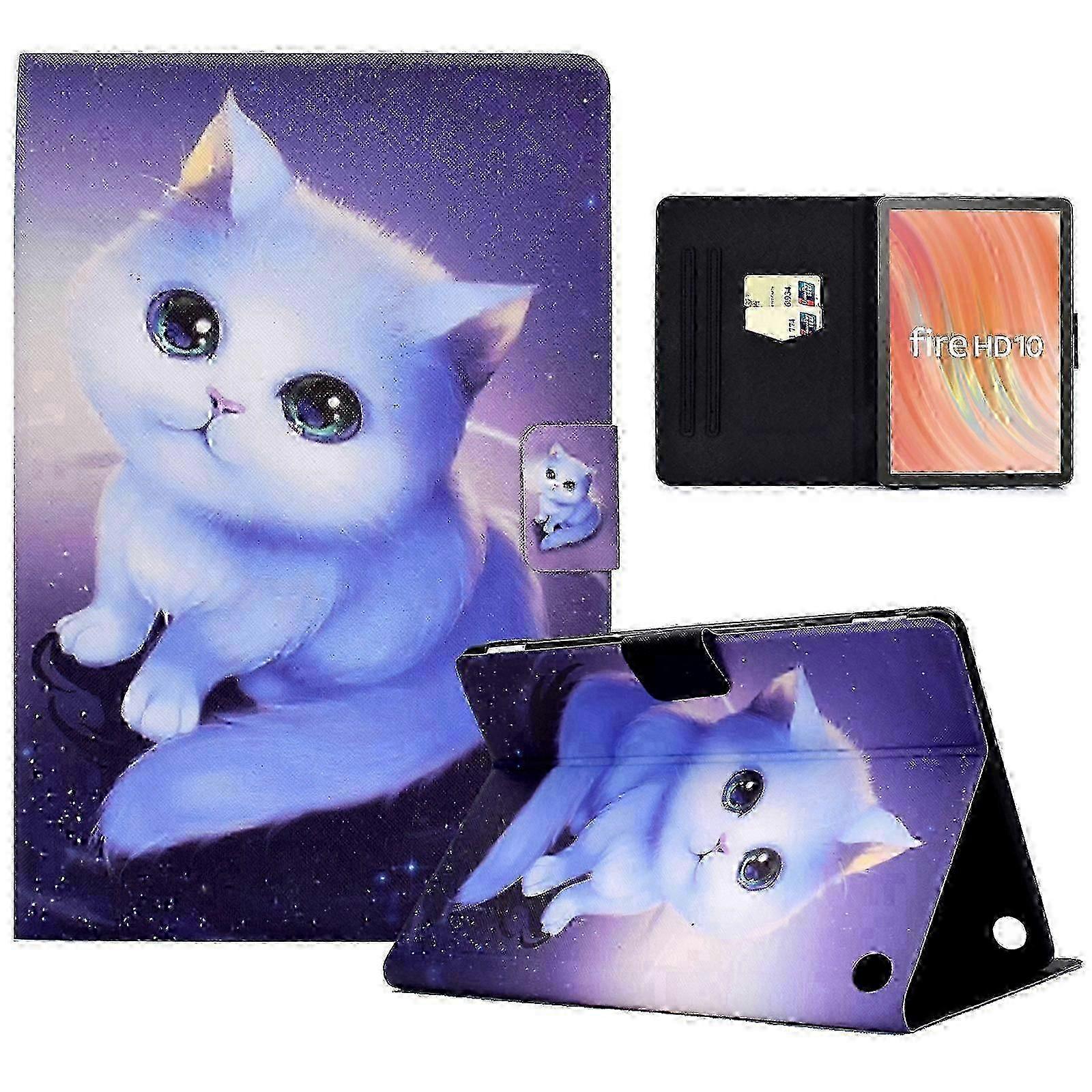 For Amazon Fire Hd 10 (2023) Case Pattern Printed Pu Leather Tablet...