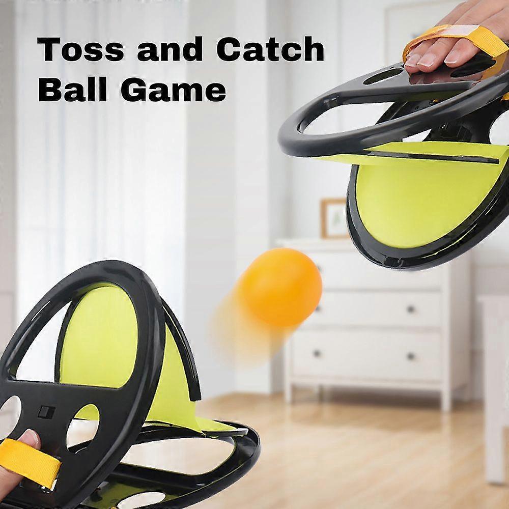 Toss and Catch Ball Games, Hand Catching Racket with 2 Balls Outdoors Yard Garden Toys for Kids Interactive Game