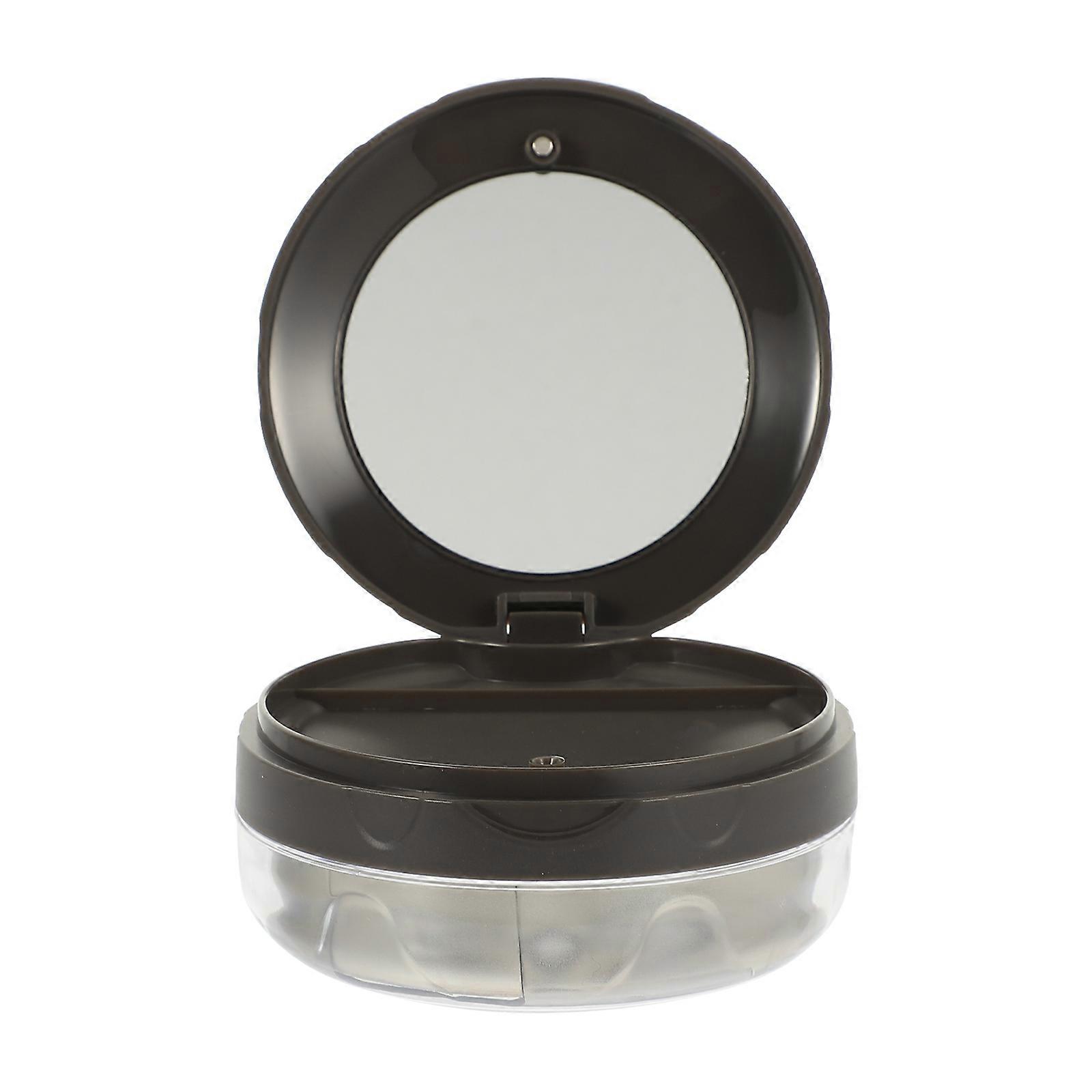 False Tooth Container Denture Mirror Box for Indoor Use Coffee Abs Pc Material Waterproof Storage 1Pack