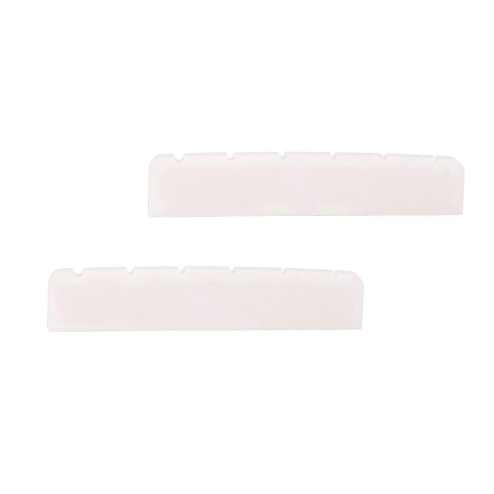 2Pcs White 43x6x8.5mm Artificial Bone Nut for 6-String Guitar
