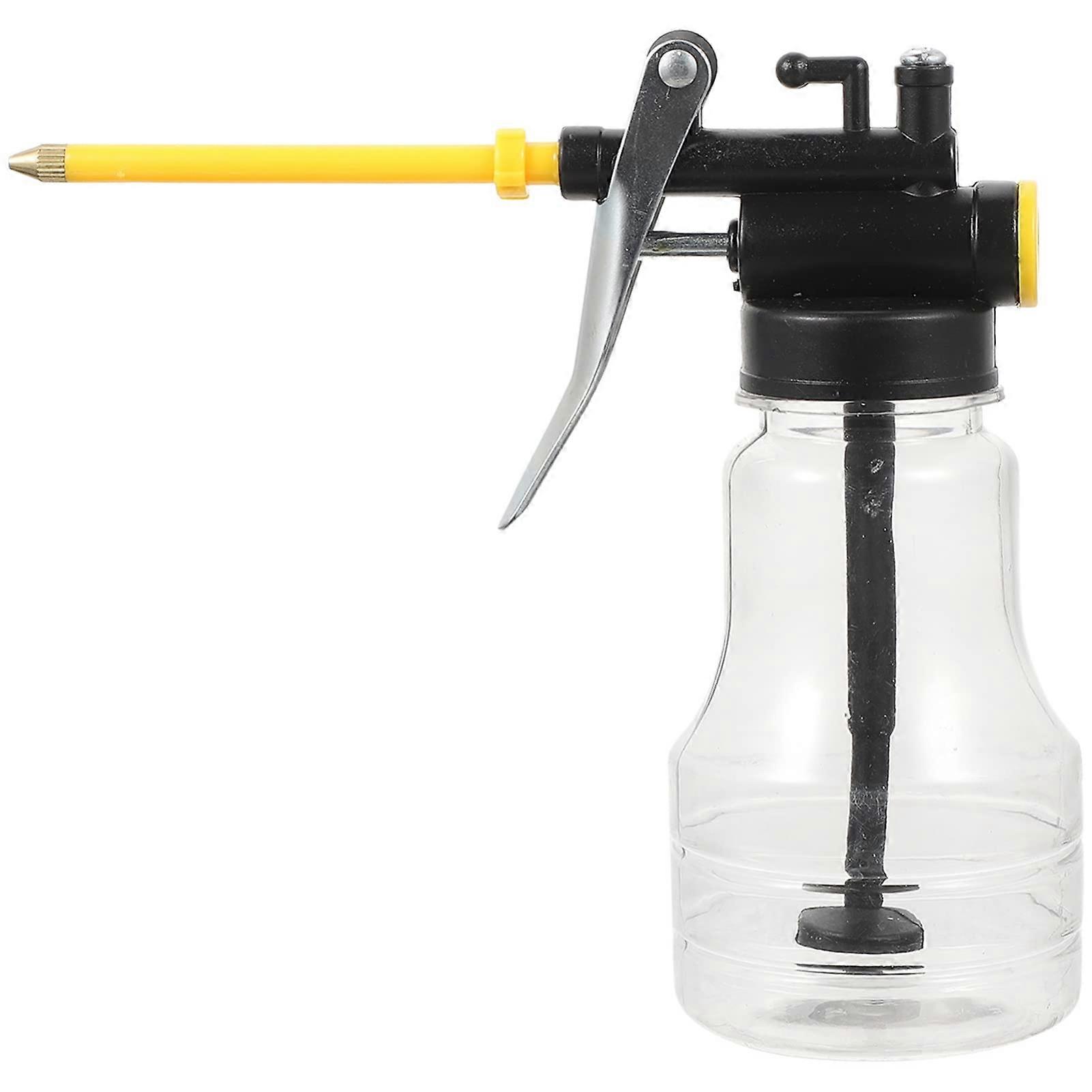 250m Oil Can Pump Oiler Manual Lubrication Tool Nozzle for Refilling Body for Visible Level Hose Angle Design