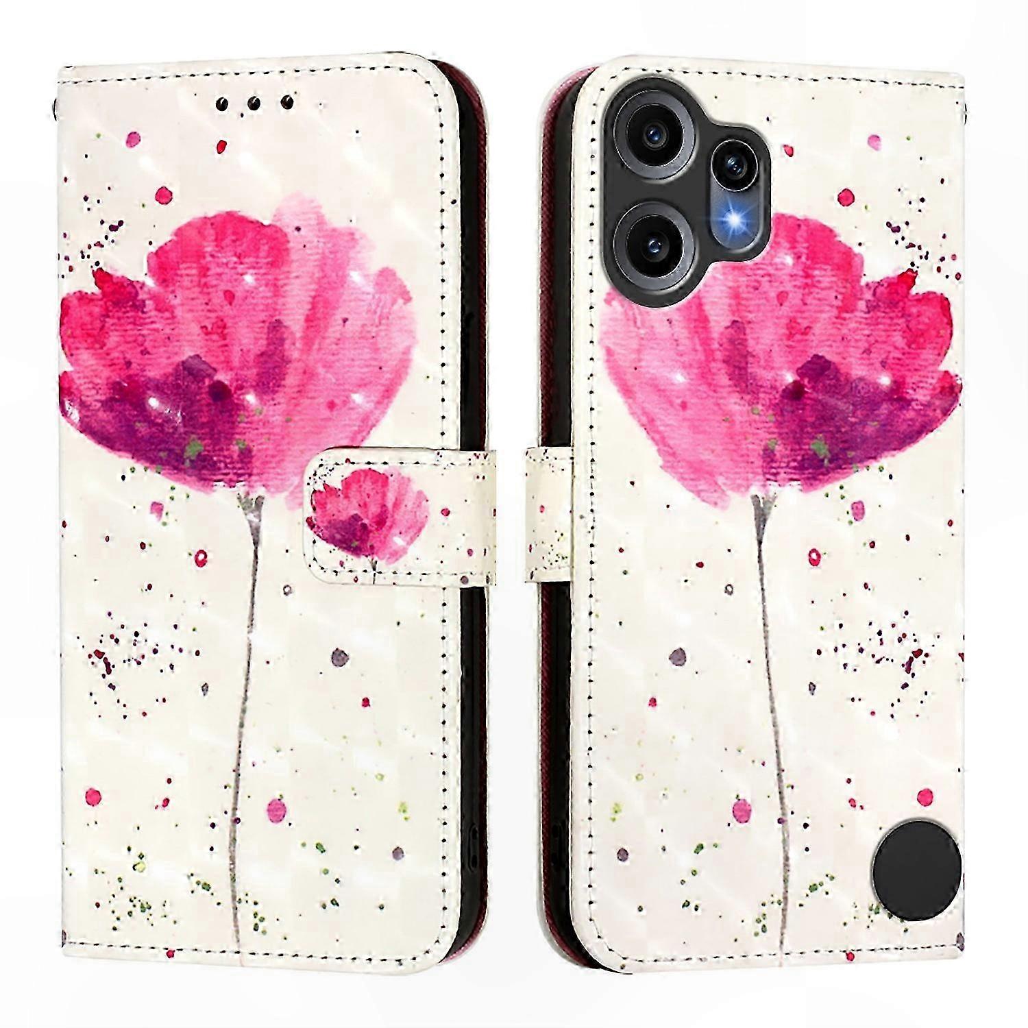 Leather Phone Case with Pattern Design, Wallet Stand & Strap Cover for CMF Phone 2 Pro
