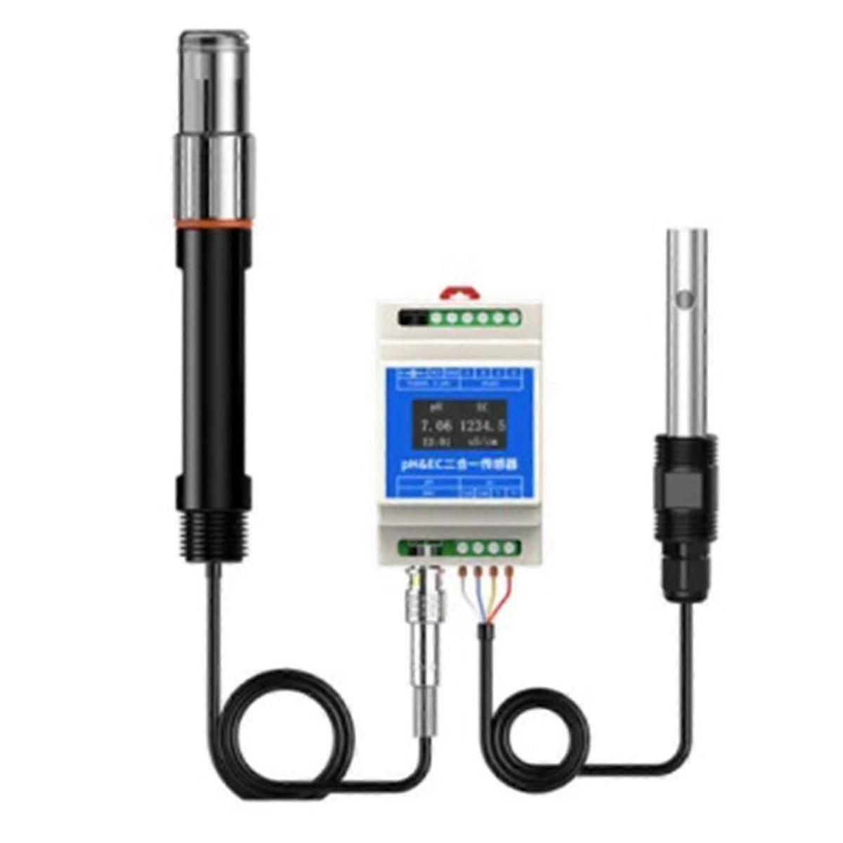 Industrial DIN Rail Sensor Probe: 2-in-1 RS485 Detector for Sewage Water Quality Monitoring & PH/EC Monitoring