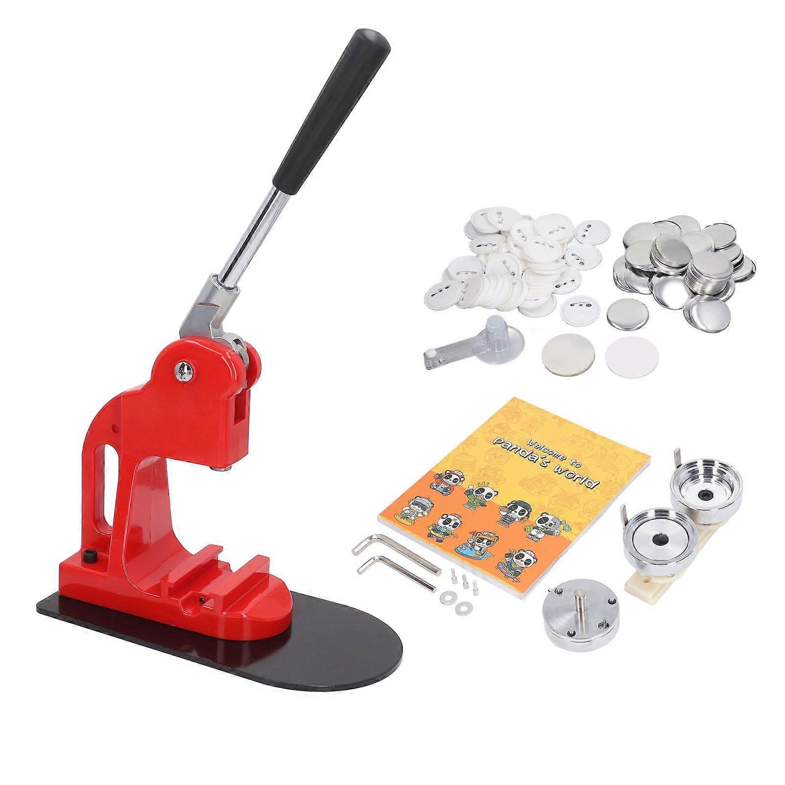 Button Maker Machine Pin Maker Button Press Machine with 100PCS Button Parts Pin Book Cutter