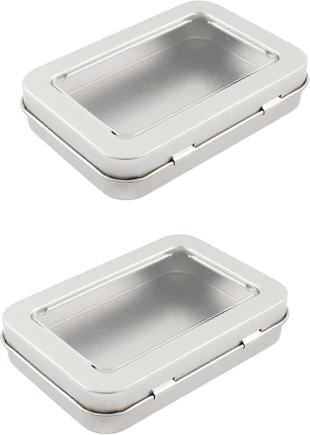 2Pcs Portable Floss Picks Case with Transparent Window, 3.35*2.4*0.67inch / 8.5*6.1*1.7cm Empty Floss Picks Dispenser,Small Reusable Floss Pick Holder