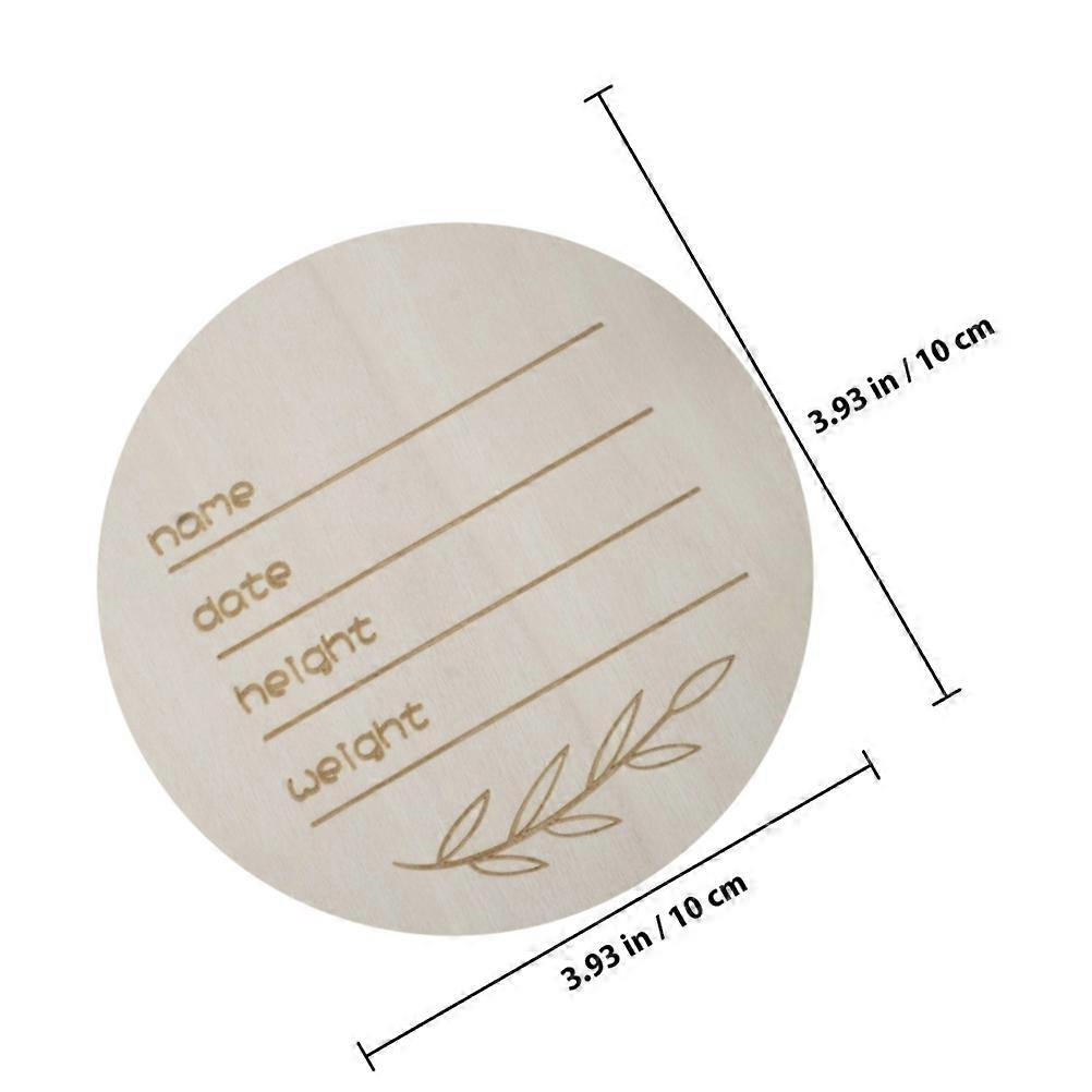 Khaki Wood Newborn Announcement Sign for Decor with Round Shape and Delicate Design 12Pcs