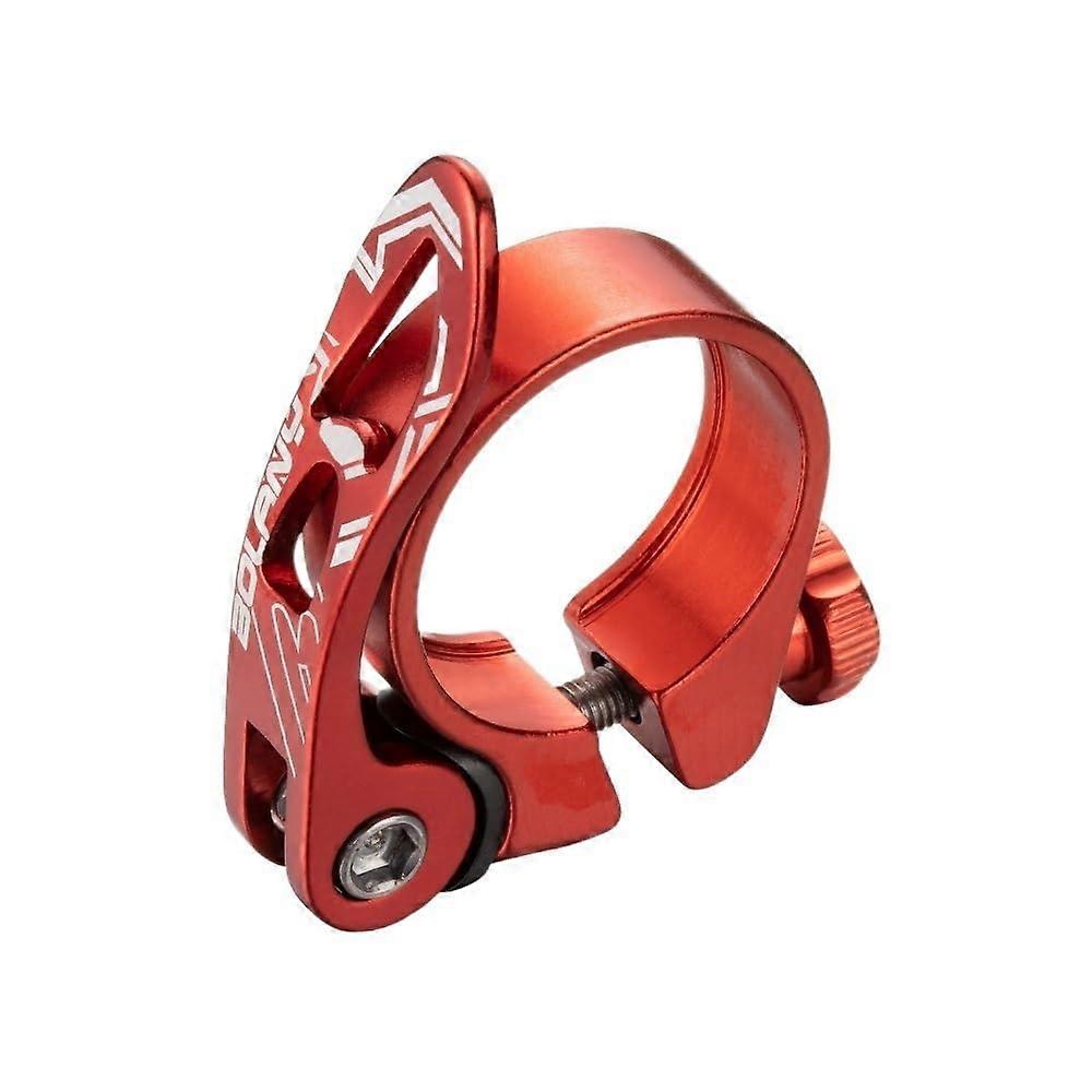 Bicycle Seat Clamp Quick Release Aluminium Alloy MTB Seatpost Clamp 31.8/34.9mm Red
