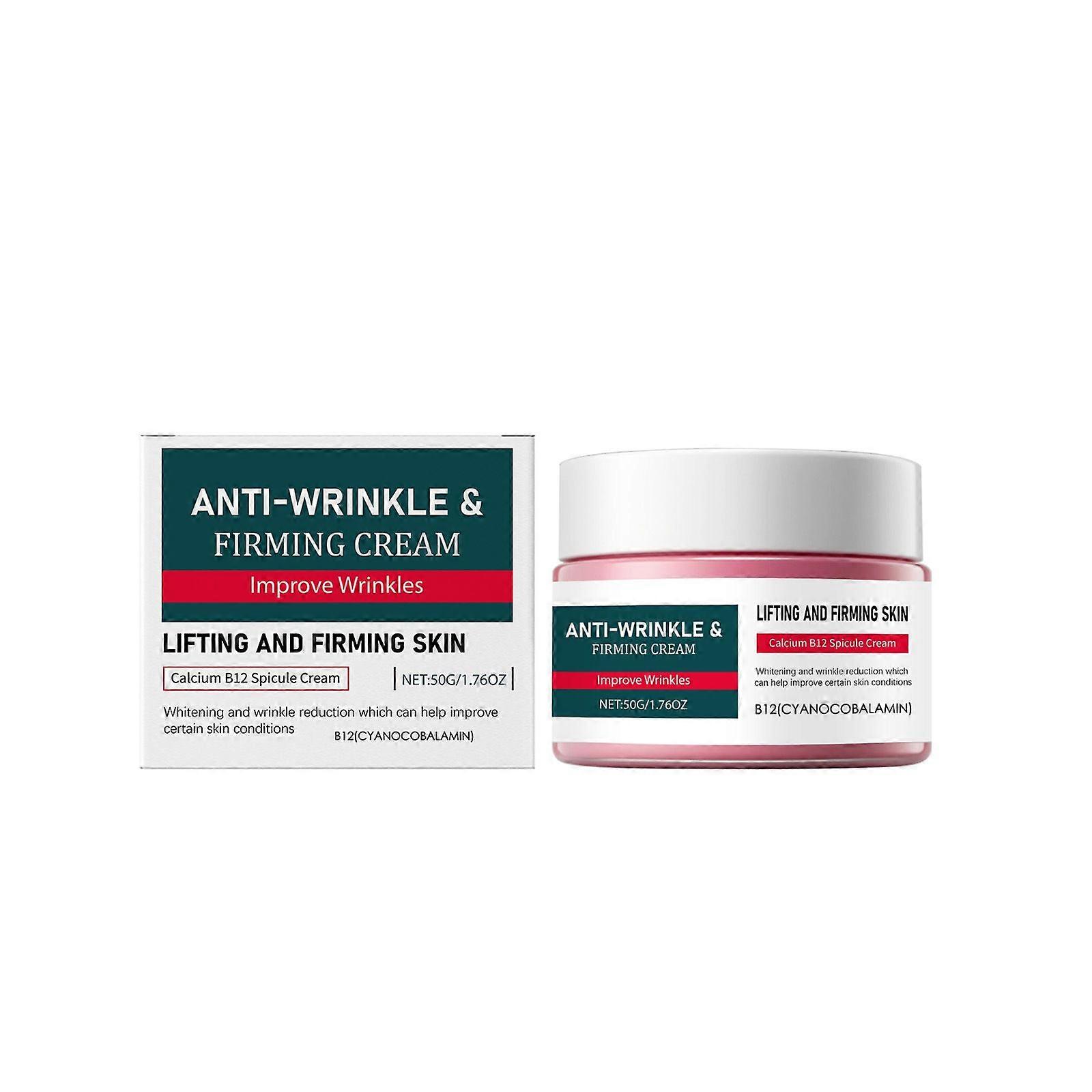 Anti-Wrinkle & Firming Cream, Calcium B12 Spicule, Lifting Tightening Skin, Reduce Wrinkles, Whitening Moisturizing with Hyaluronic Acid, Gentle for A